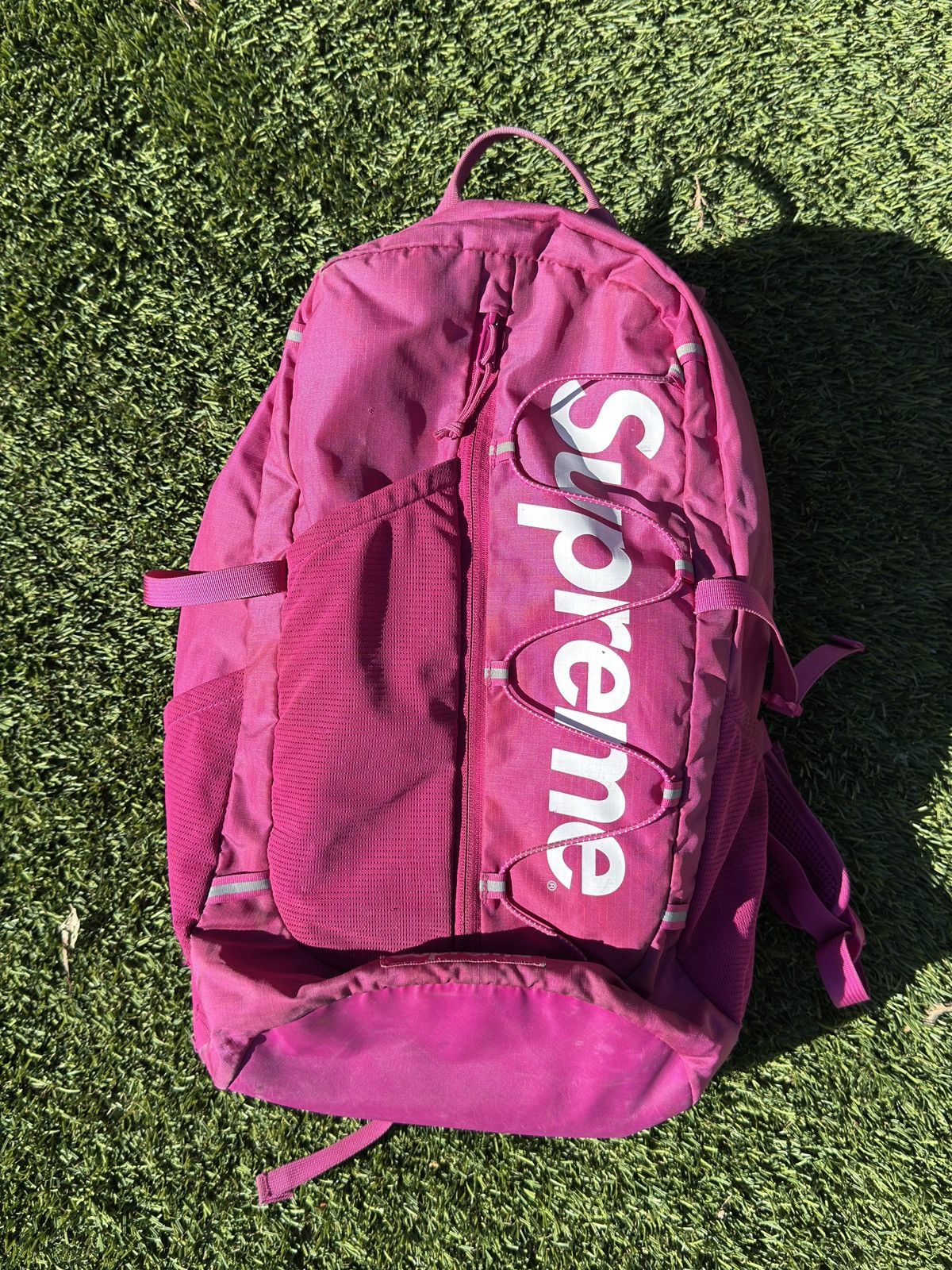 Pink supreme bookbag best sale