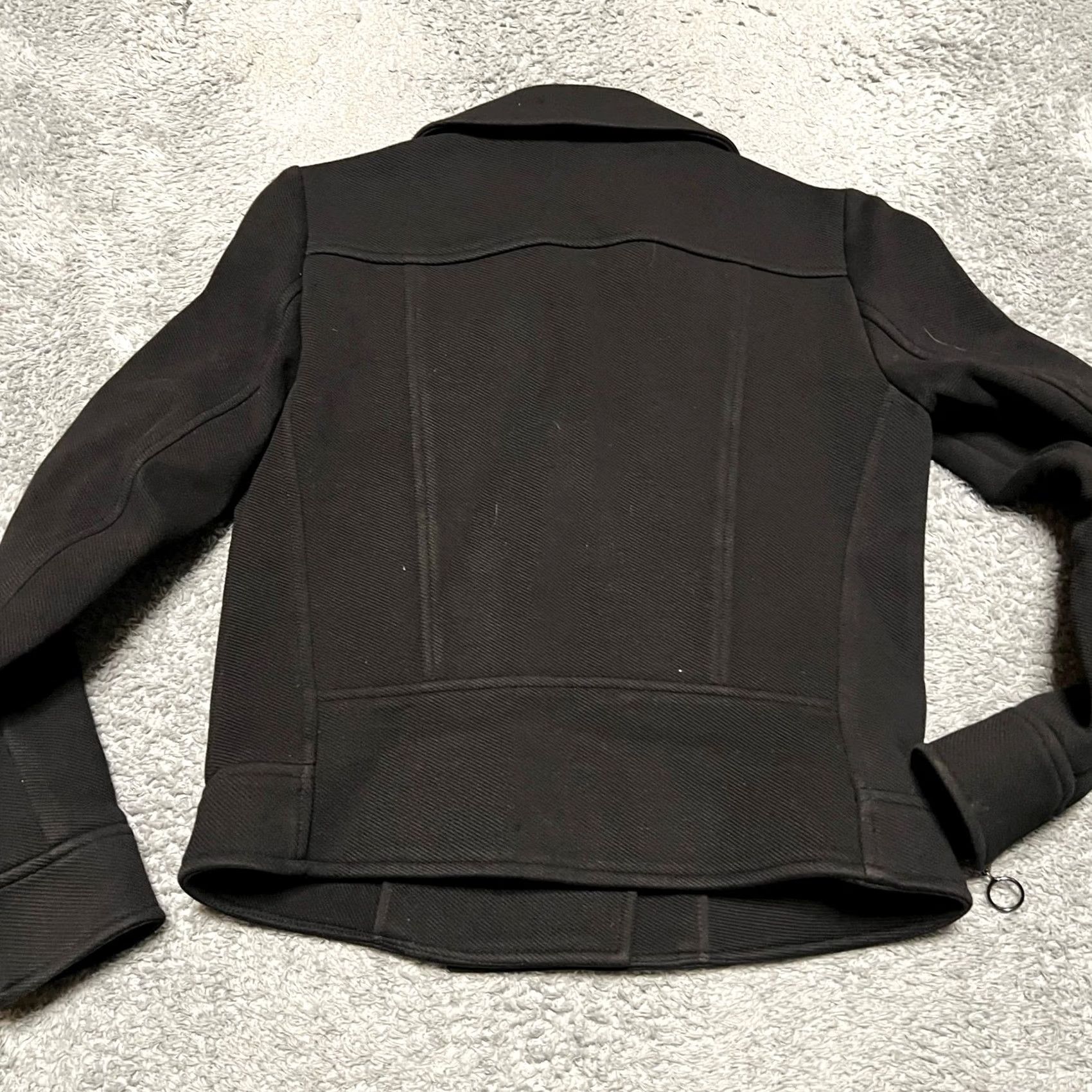 Ann Taylor Ann Taylor Jacket Womens Petite 0P Black Cotton Blend Moto Biker Zip Jacket Knit Size XS / US 0-2 / IT 36-38 - 3 Thumbnail