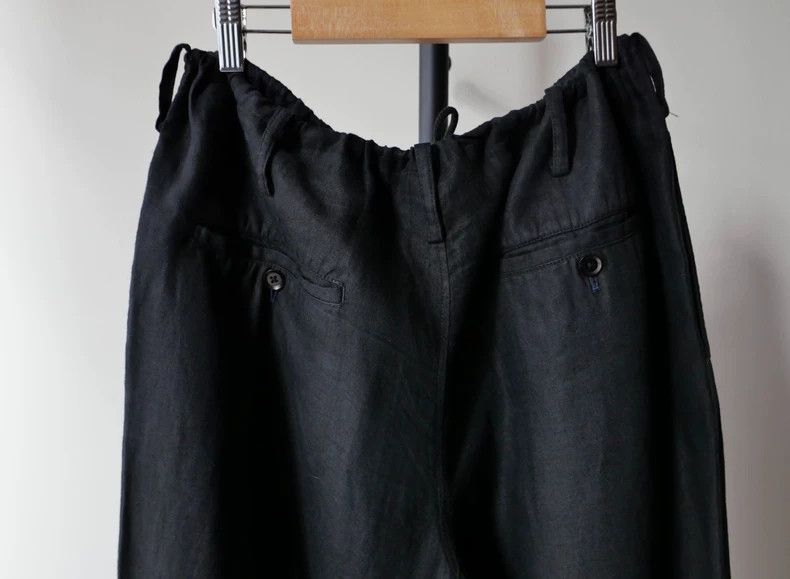 Yohji Yamamoto Yohji Yamamoto size 1 15ss linen straight-leg drawstring pa Size US 28 / EU 44 - 4 Thumbnail