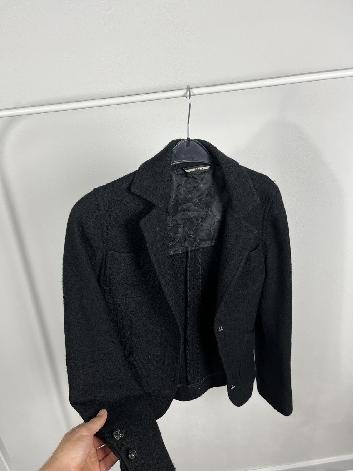 Bally Bally Made in Italy Black Wool Blazer Jacket Size S / US 4 / IT 40 - 10 Thumbnail