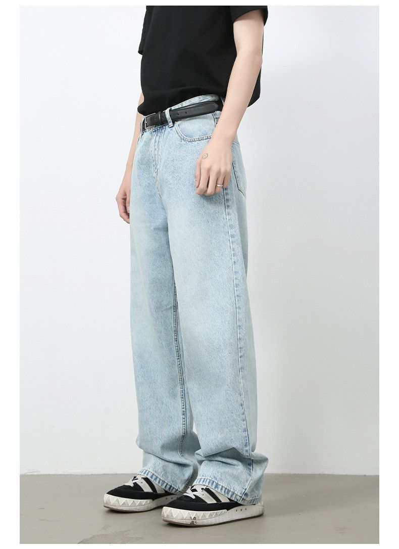 Japanese Brand Men's Japanese retro straight loose light blue jeans Size US 32 / EU 48 - 4 Thumbnail