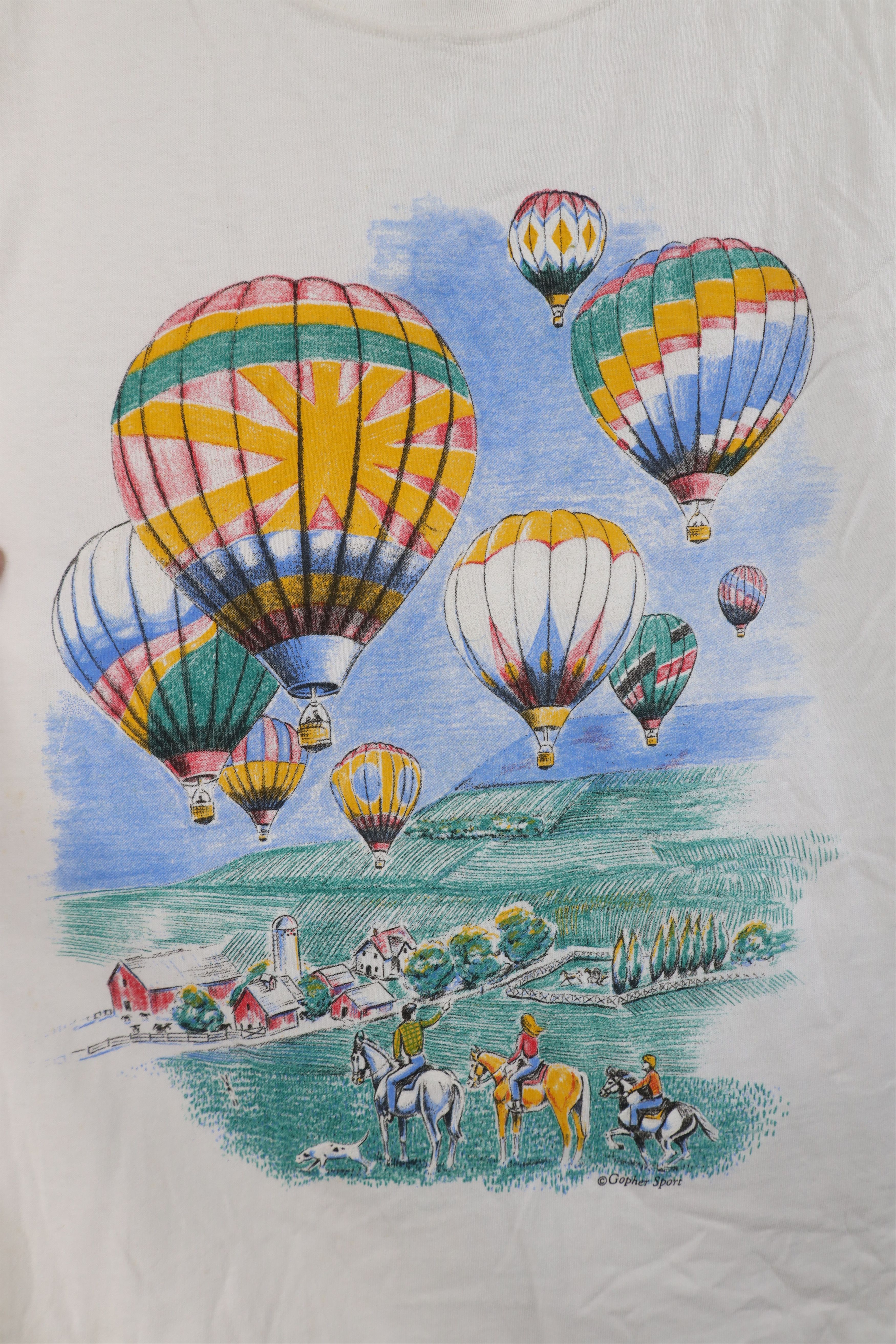 Vintage Deadstock Vintage 90s Streetwear Air Balloon T-Shirt USA Size L / US 10 / IT 46 - 4 Thumbnail