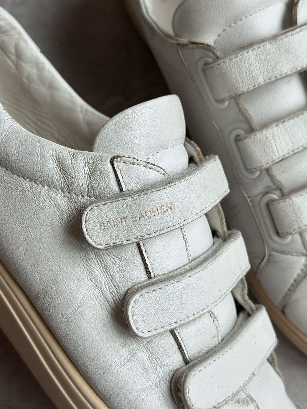 Saint Laurent Paris HEDI SLIMANE | SL/01 VELCRO STRAP COURT CLASSIC LOW TOP Size US 9 / EU 42 - 13 Thumbnail