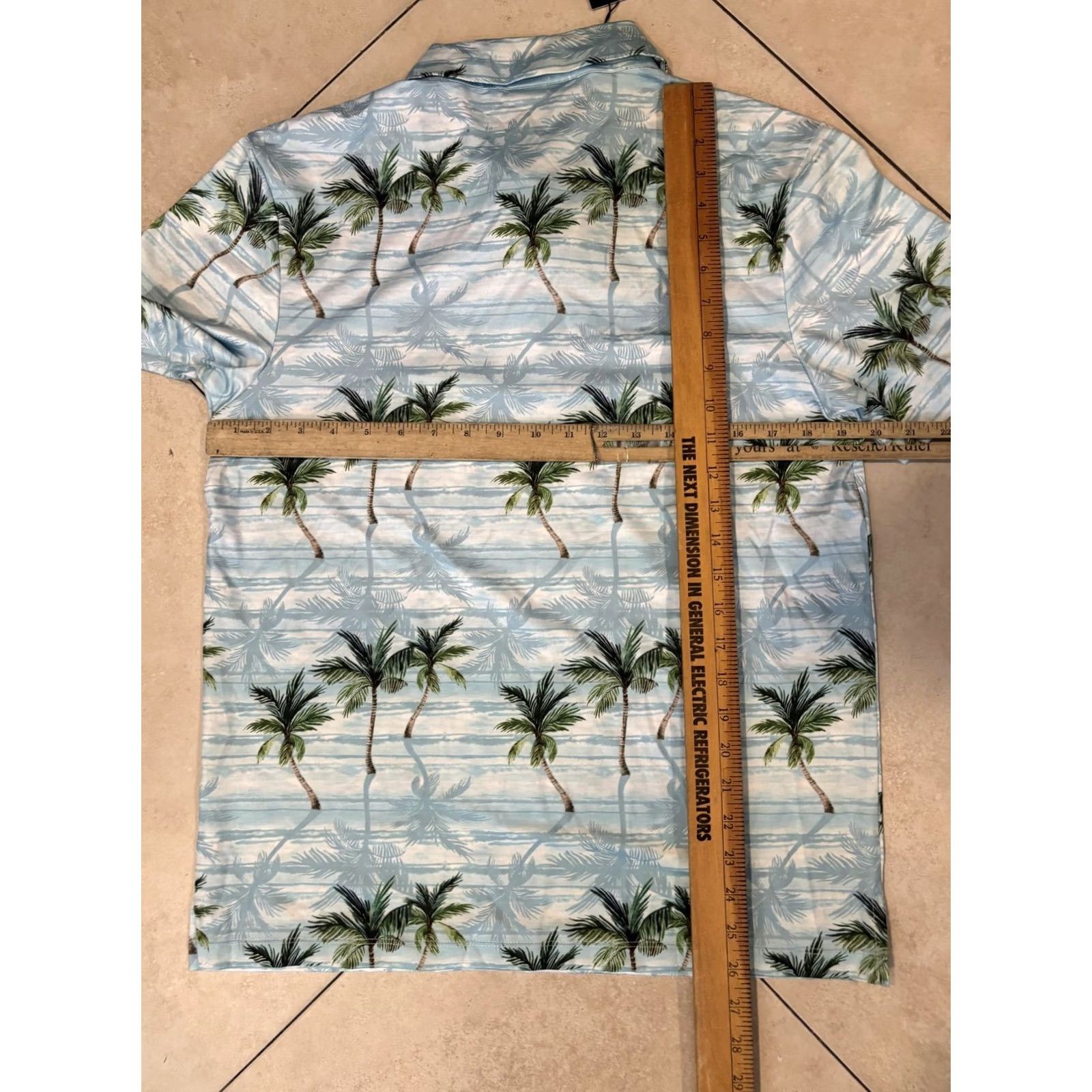 Vintage Yatta Golf Shirt Mens S Blue Palm Tree Hawaiian Polo Golf Tropical Performance Size US S / EU 44-46 / 1 - 6 Thumbnail