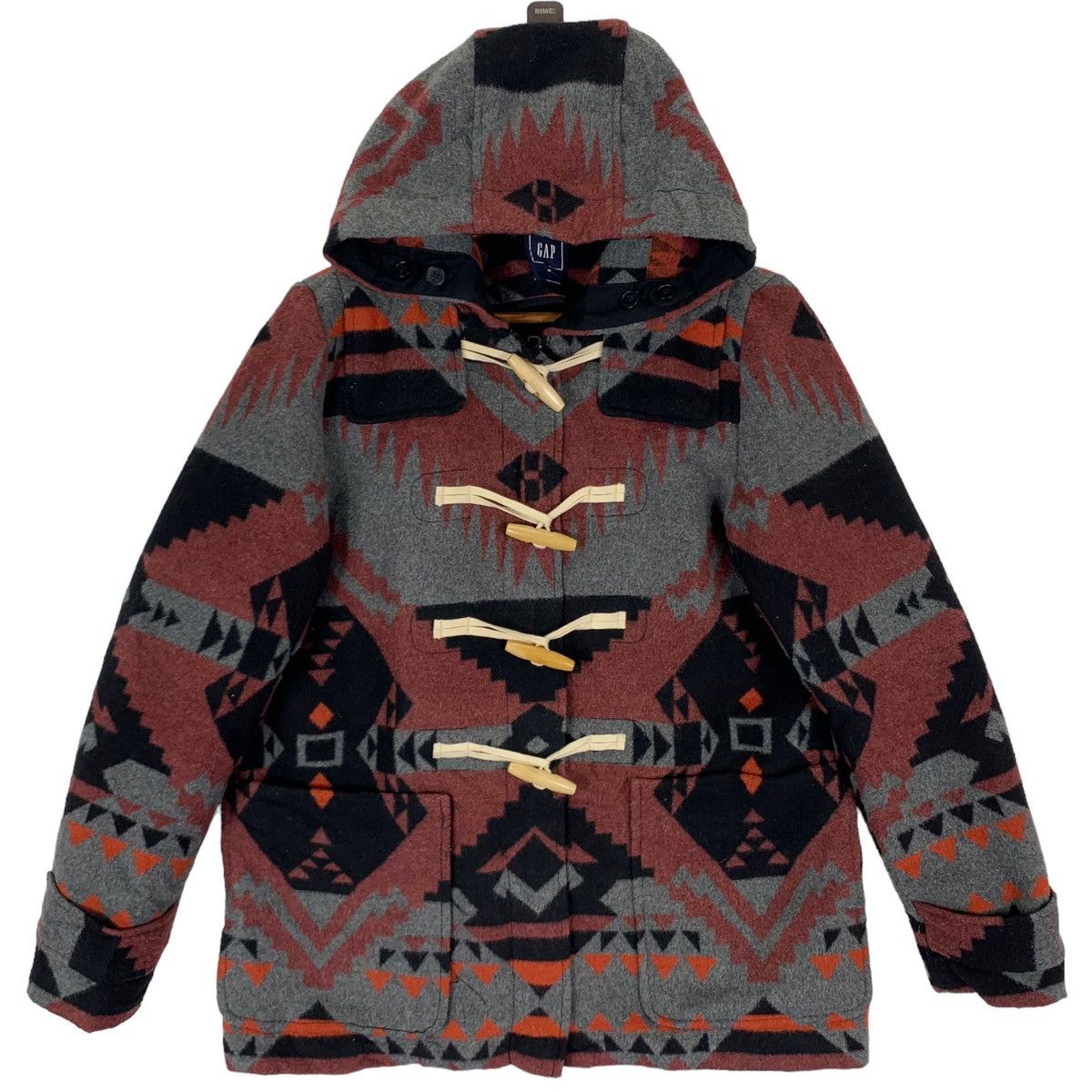 Aztech Mountain × Gap × Native VINTAGE GAP DUFFLE NATIVE AMERICAN WOOL COAT Size US M / EU 48-50 / 2 - 1 Thumbnail