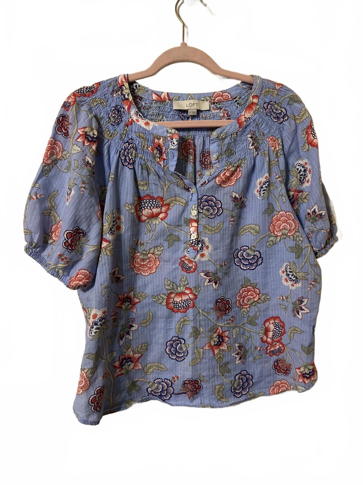 Other LOFT Floral Print Women's Blouse Medium boho Size M / US 6-8 / IT 42-44 - 2 Thumbnail