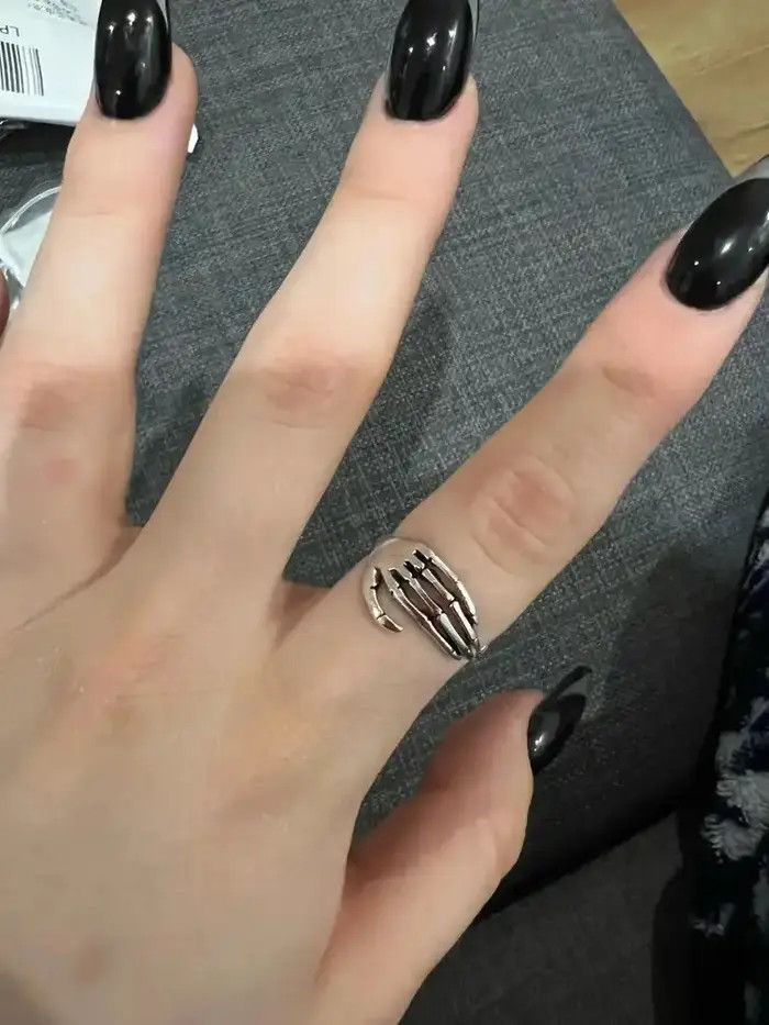 Jewelry Skull Finger Opening Ring Size ONE SIZE - 2 Thumbnail
