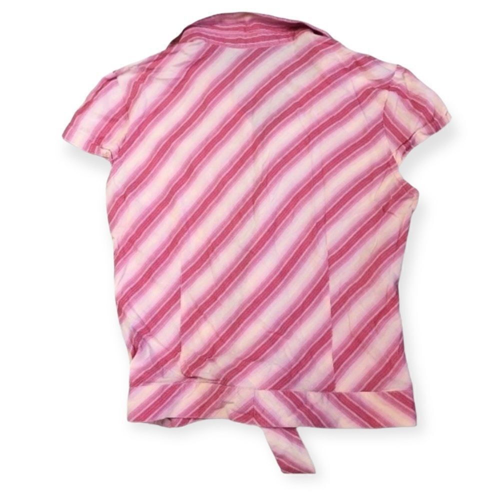 Other French Cuff Pink Striped Button-Up Blouse | Size M | Tie Fro Size M / US 6-8 / IT 42-44 - 3 Thumbnail