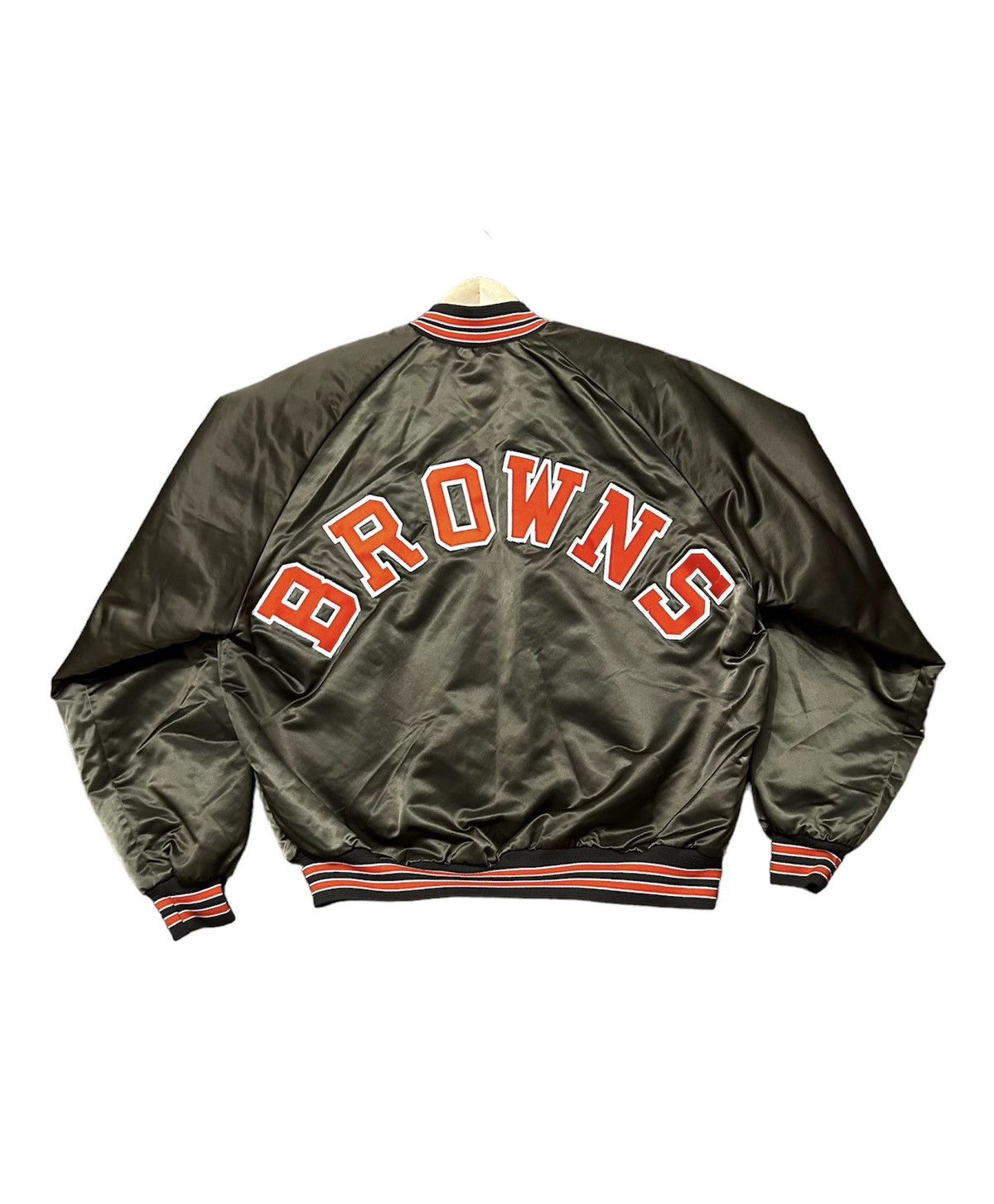 Chalk Line × NFL × Vintage Vintage 80s Cleveland Browns satin bomber jacket Size US XL / EU 56 / 4 - 5 Thumbnail