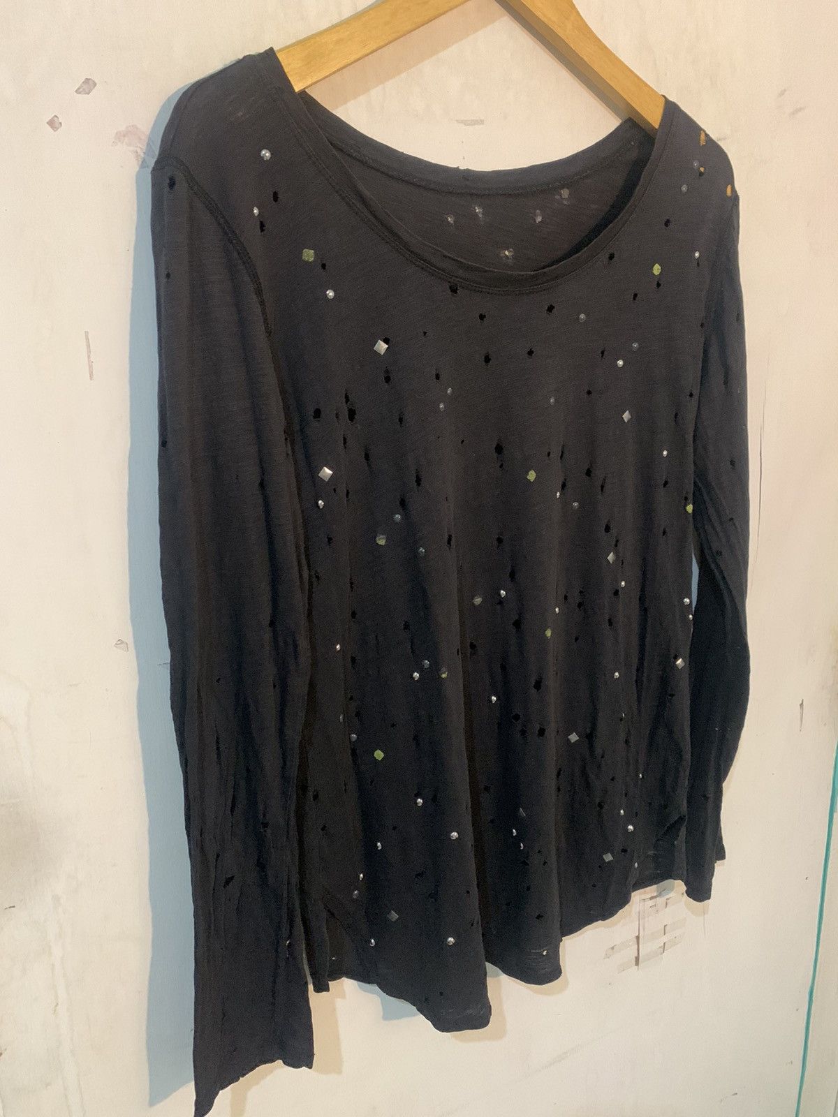 14th Addiction × Hysteric Glamour × If Six Was Nine Distressed Long Sleeve inspired Rick Owens Size US M / EU 48-50 / 2 - 2 Thumbnail