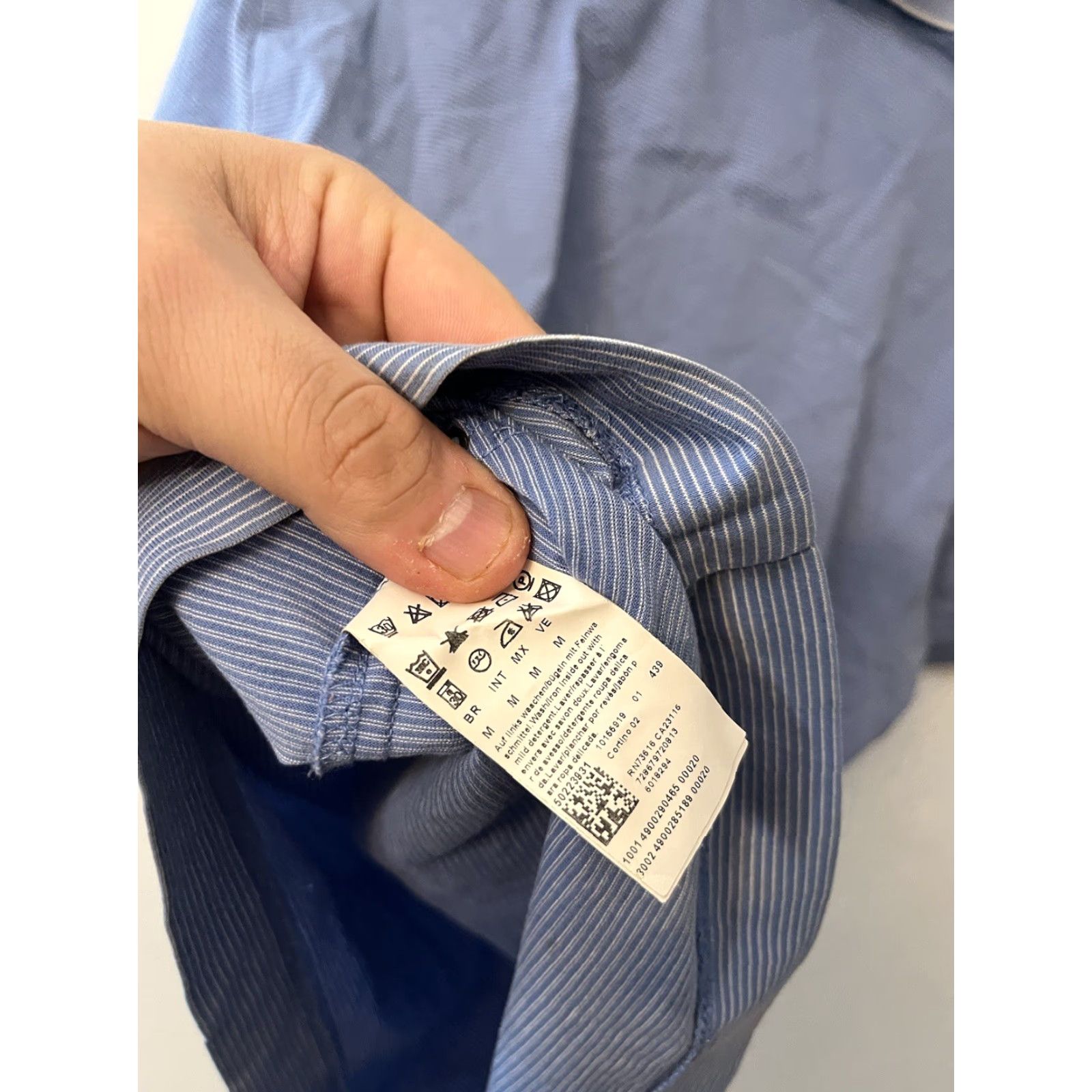Hugo Boss VINTAGE Hugo Boss Polo Shirt - Men - Size M - Blue White Striped - Short Sleeve - 90s/Instrumental Style Size US M / EU 48-50 / 2 - 4 Thumbnail