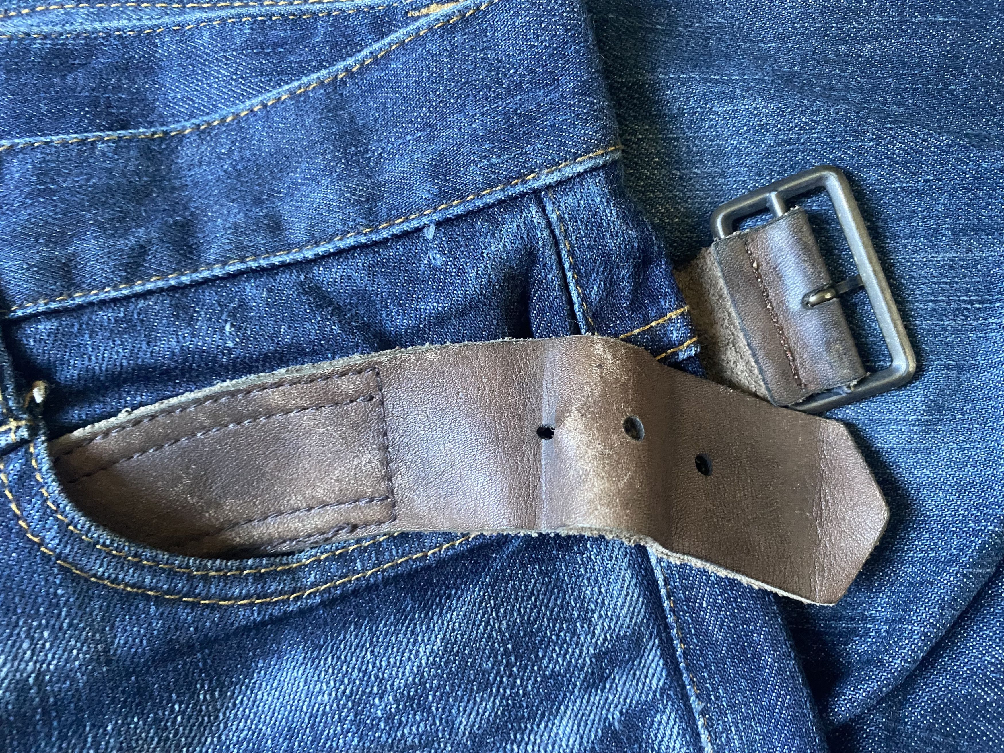 If Six Was Nine SS02 Morgon Homme Leather Strap Denim Size US 30 / EU 46 - 6 Thumbnail