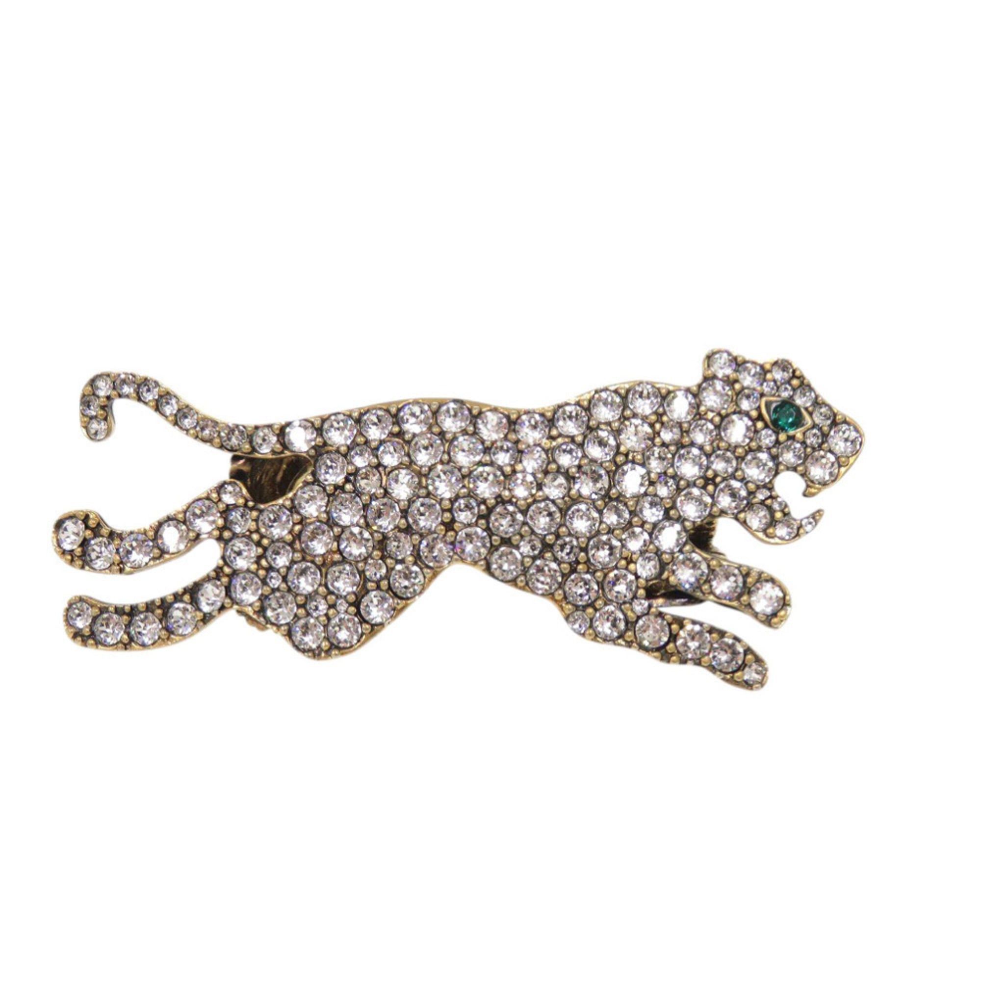 Gucci Excellent condition Gucci double finger ring, panther metal, rhinestones and gold, 1001 Size ONE SIZE - 1 Thumbnail