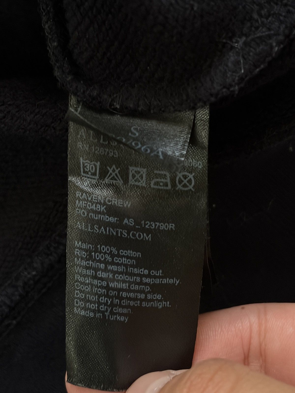 Allsaints AllSaints Raven Crew Sweatshirt Black Ramskull Logo Small Size US S / EU 44-46 / 1 - 5 Thumbnail