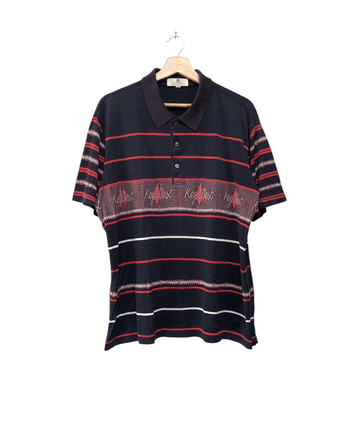 Givenchy Givenchy Polos Keywest Sailing Ship Logo Stripe Tee Size US L / EU 52-54 / 3 - 1 Thumbnail