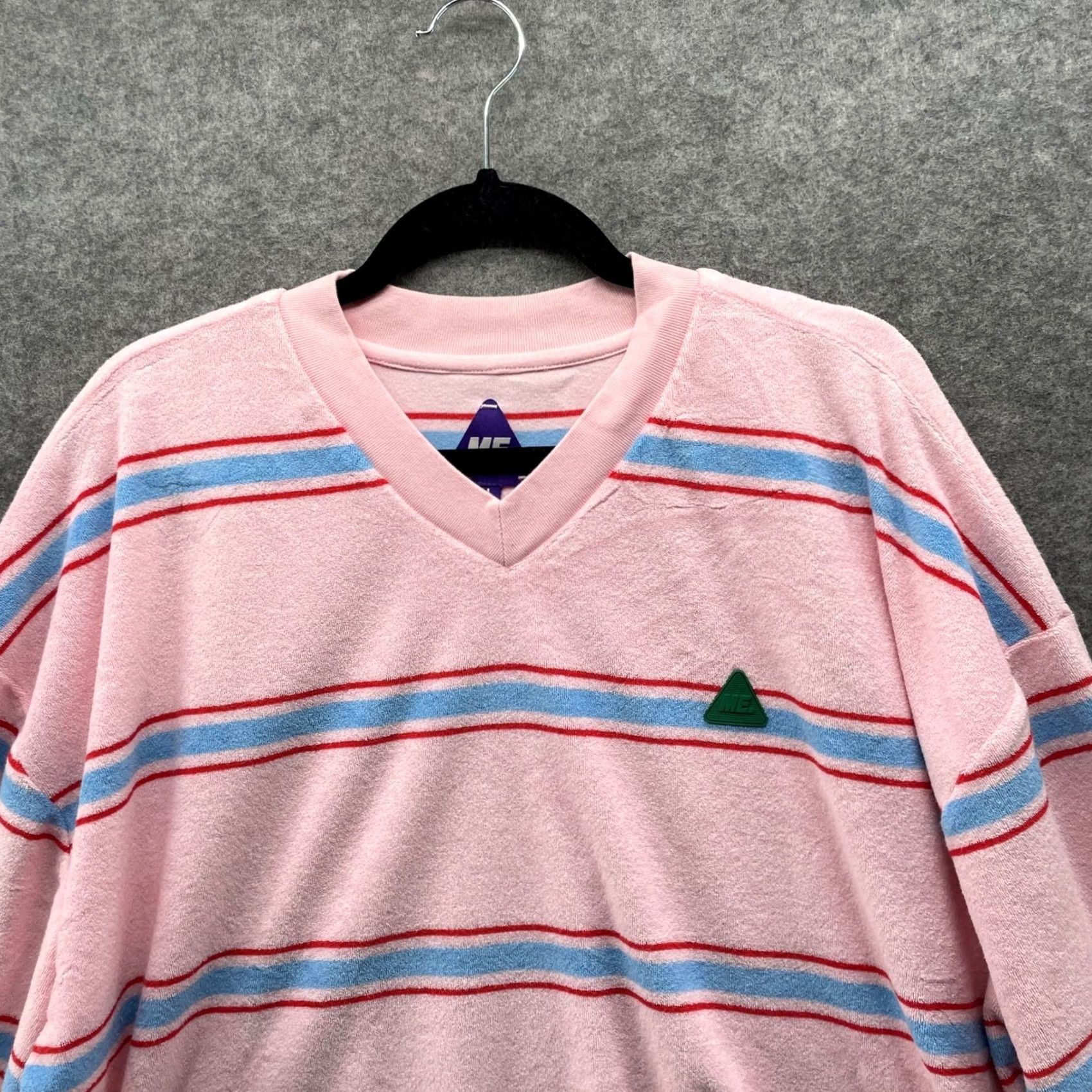 Vintage VINTAGE? Me Melody Ehsani Striped Terry Sweatshirt Womens L Pink Blue Oversized Pullover Sweatshirt Size L / US 10 / IT 46 - 3 Thumbnail