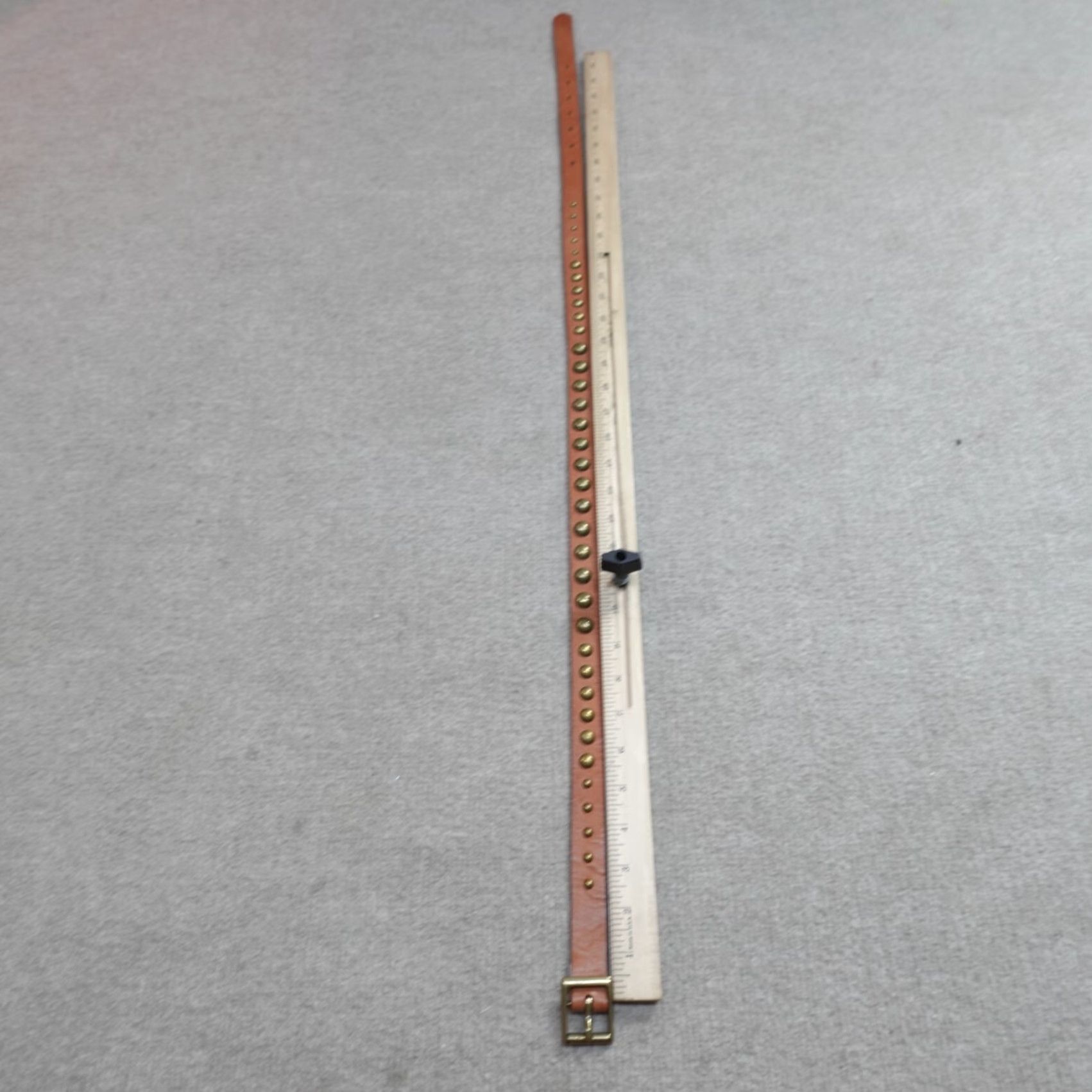 J.Crew VINTAGE J.Crew Belt Women Small Brown Leather Studded Punk Rock Belt Slim Fashion Belt S Size ONE SIZE - 2 Thumbnail