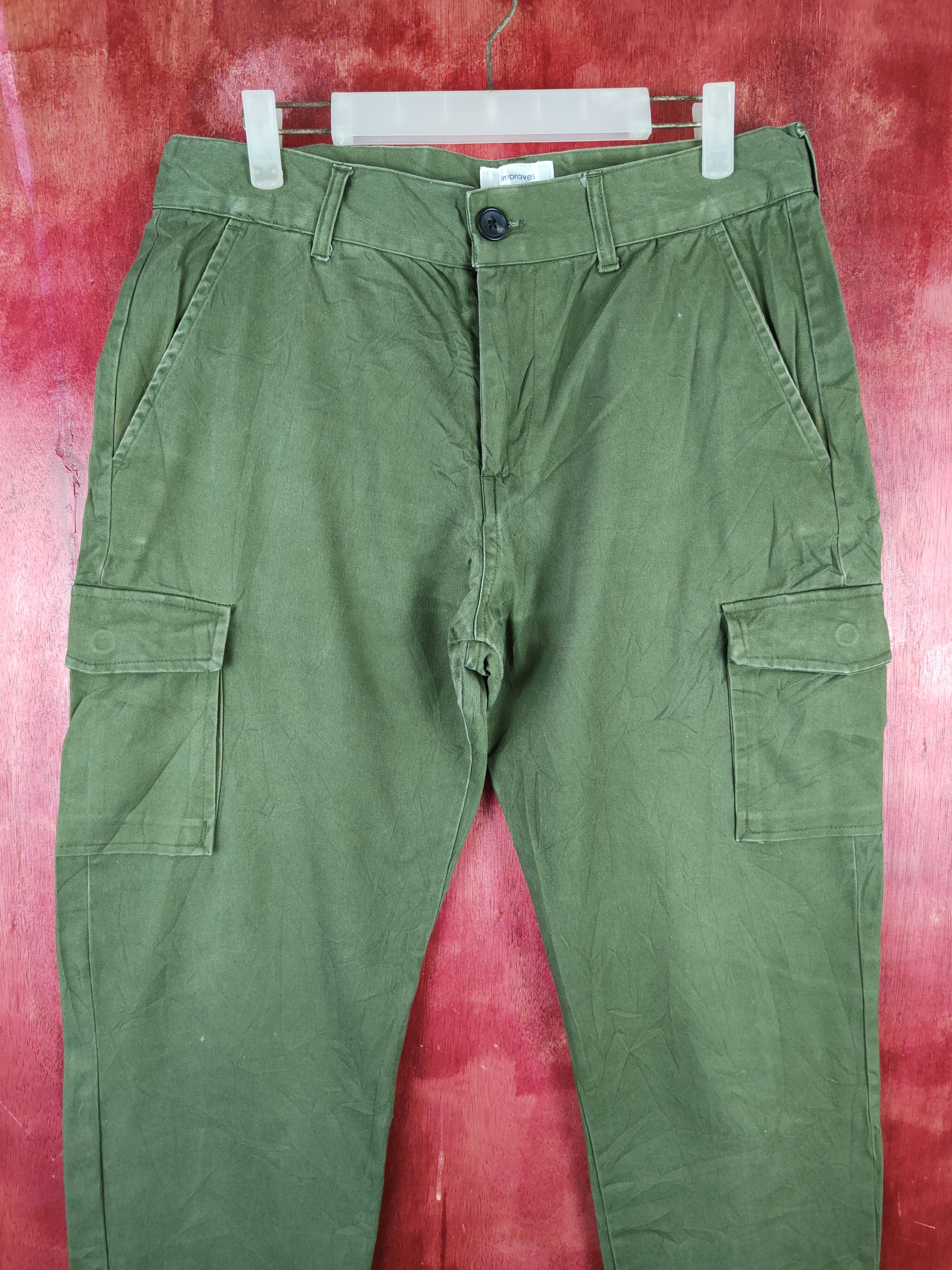 Japanese Brand Improves Army Green Multipocket Tactical Cargo Pants #S1288 Size US 33 - 2 Thumbnail