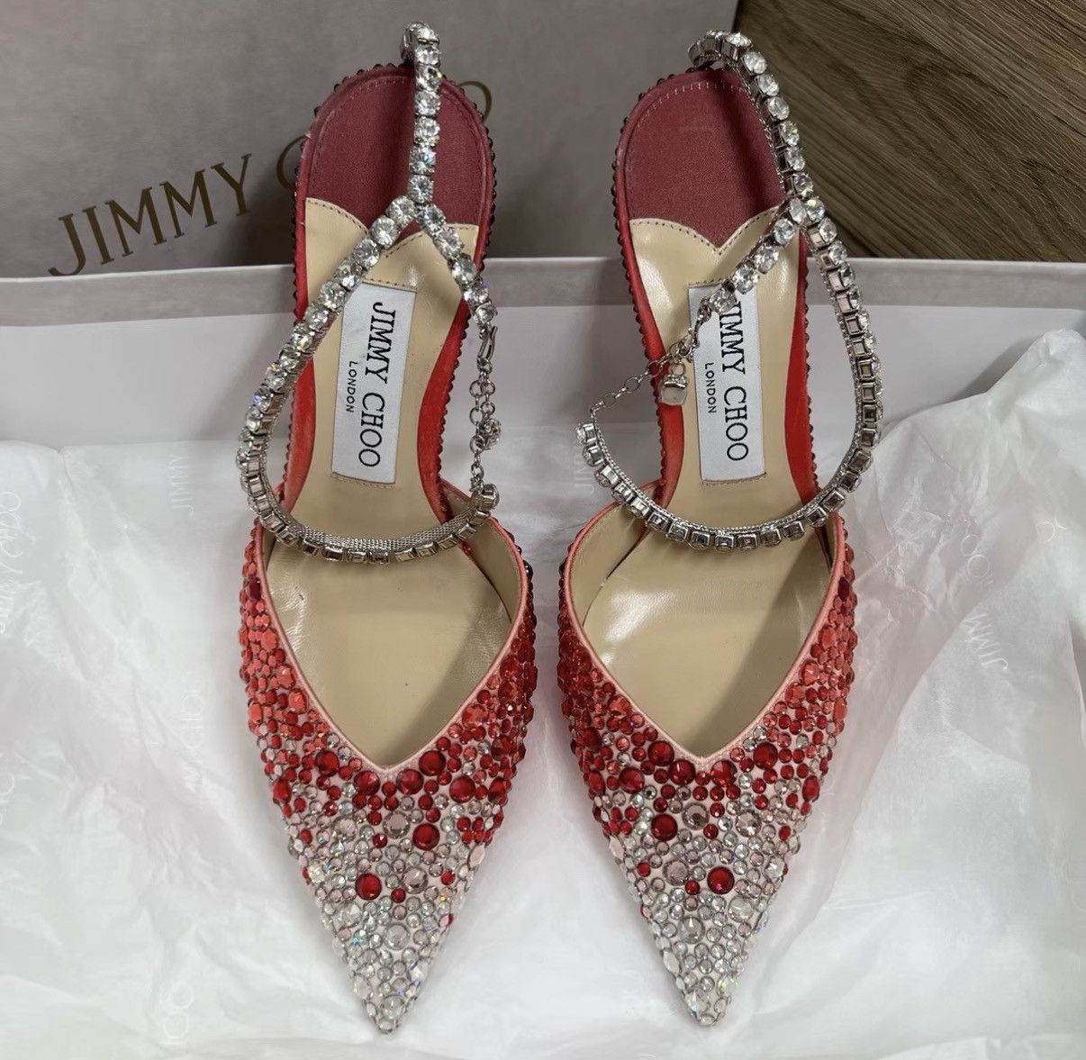 Jimmy Choo Jimmy Choo Saeda Crystal Heels J41 Size US 6.5 / IT 36.5 - 2 Thumbnail