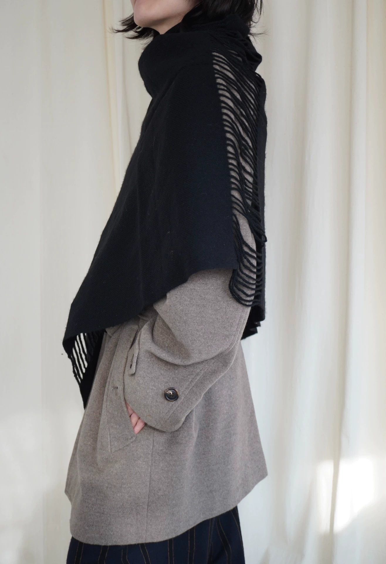 Y's Y's by Yohji Yamamoto 1990s Cutout Wool Scarf/Shawl Size ONE SIZE - 6 Thumbnail