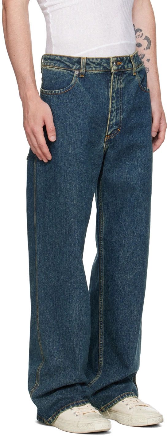 Eckhaus Latta New Blue Wide Leg Jeans 34 Size US 34 / EU 50 - 4 Thumbnail