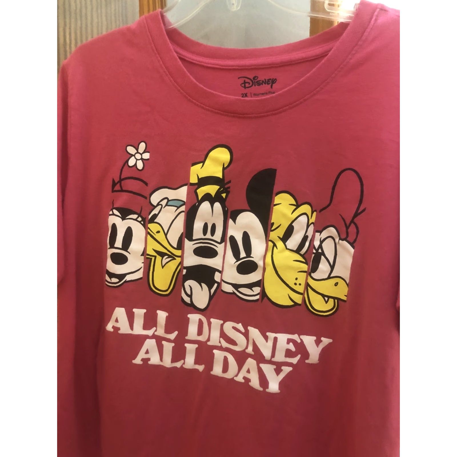 Disney All Disney All Day Womens 2X Pink Mickey Mouse Short Sleeve Shirt Top Shirt Size XXL / US 16-18 / IT 52-54 - 2 Thumbnail