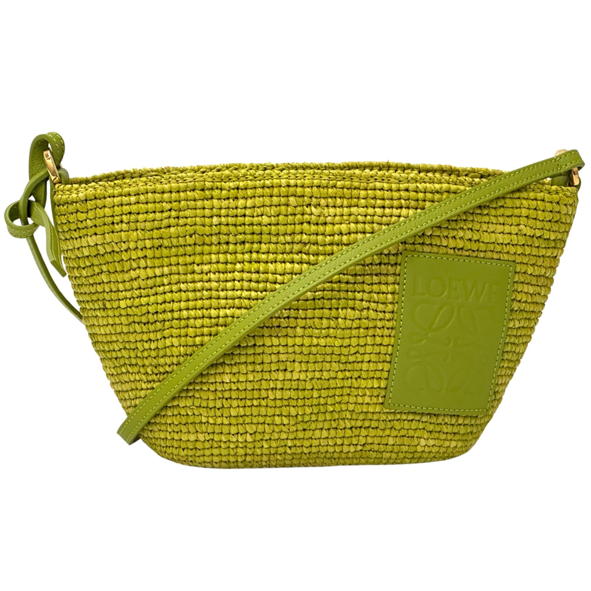 Loewe Loewe handbag for women, Anagram design, shoulder bag, raffia leather, green, crossbody bag. Size ONE SIZE - 1 Thumbnail