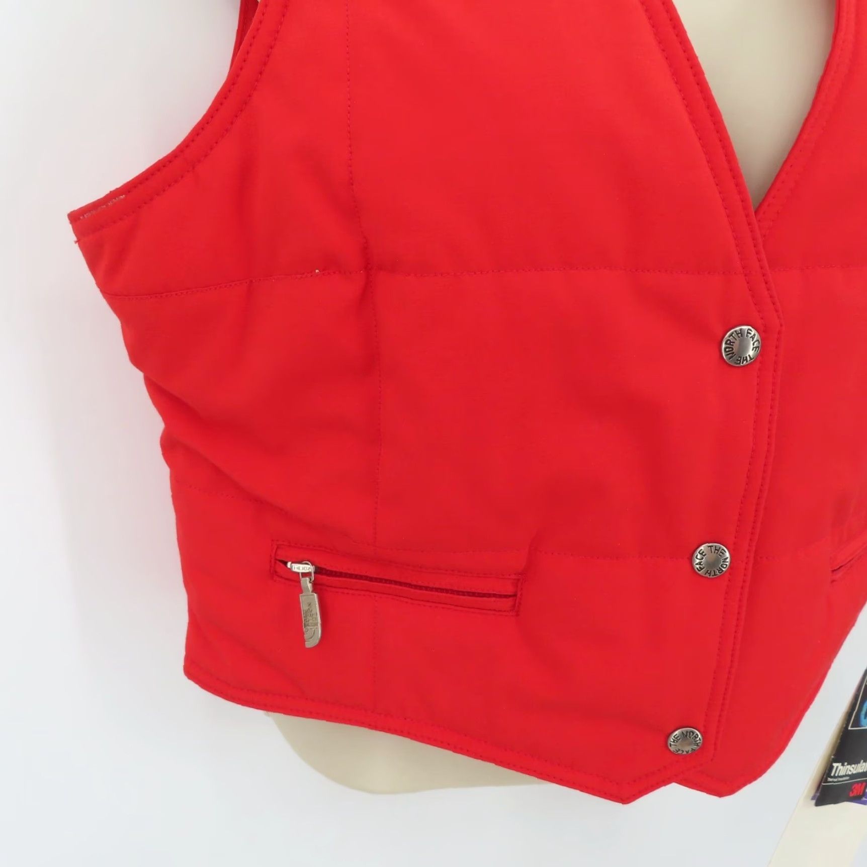 The North Face VTG The North Face Women Vest L Red Snap Front ZIP Pockets NEW Tags Solid Size L / US 10 / IT 46 - 2 Thumbnail