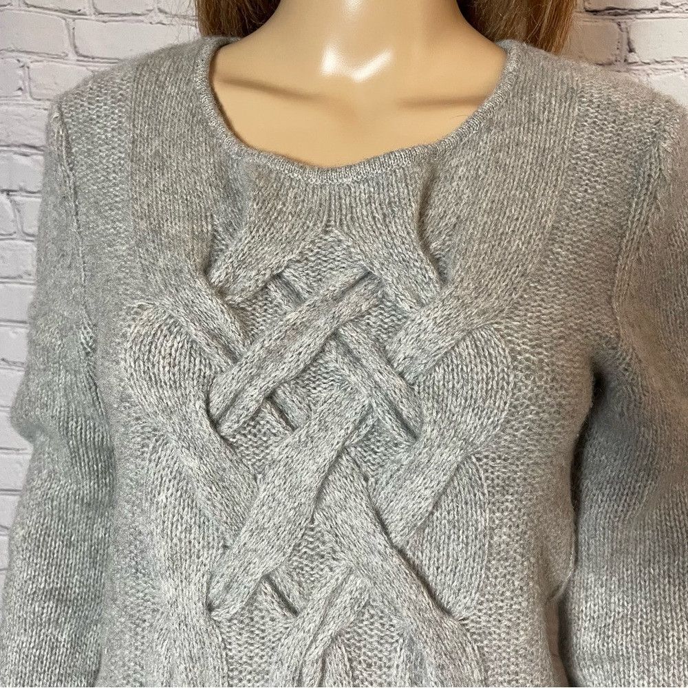 Laundry by Shelli Segal Laundry By Shelli Segal Cashmere Cable Grey Sweater Size L Size L / US 10 / IT 46 - 2 Thumbnail