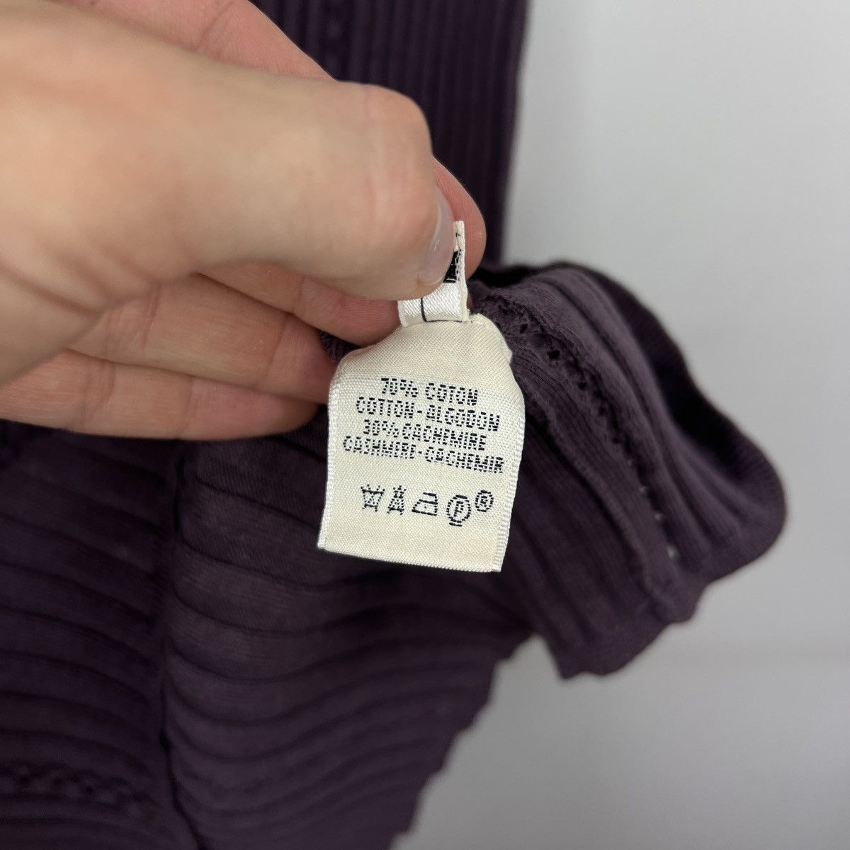 Hermes Hermes Cashmere Sweater Vest Ribbed Purple Size S / US 4 / IT 40 - 6 Thumbnail