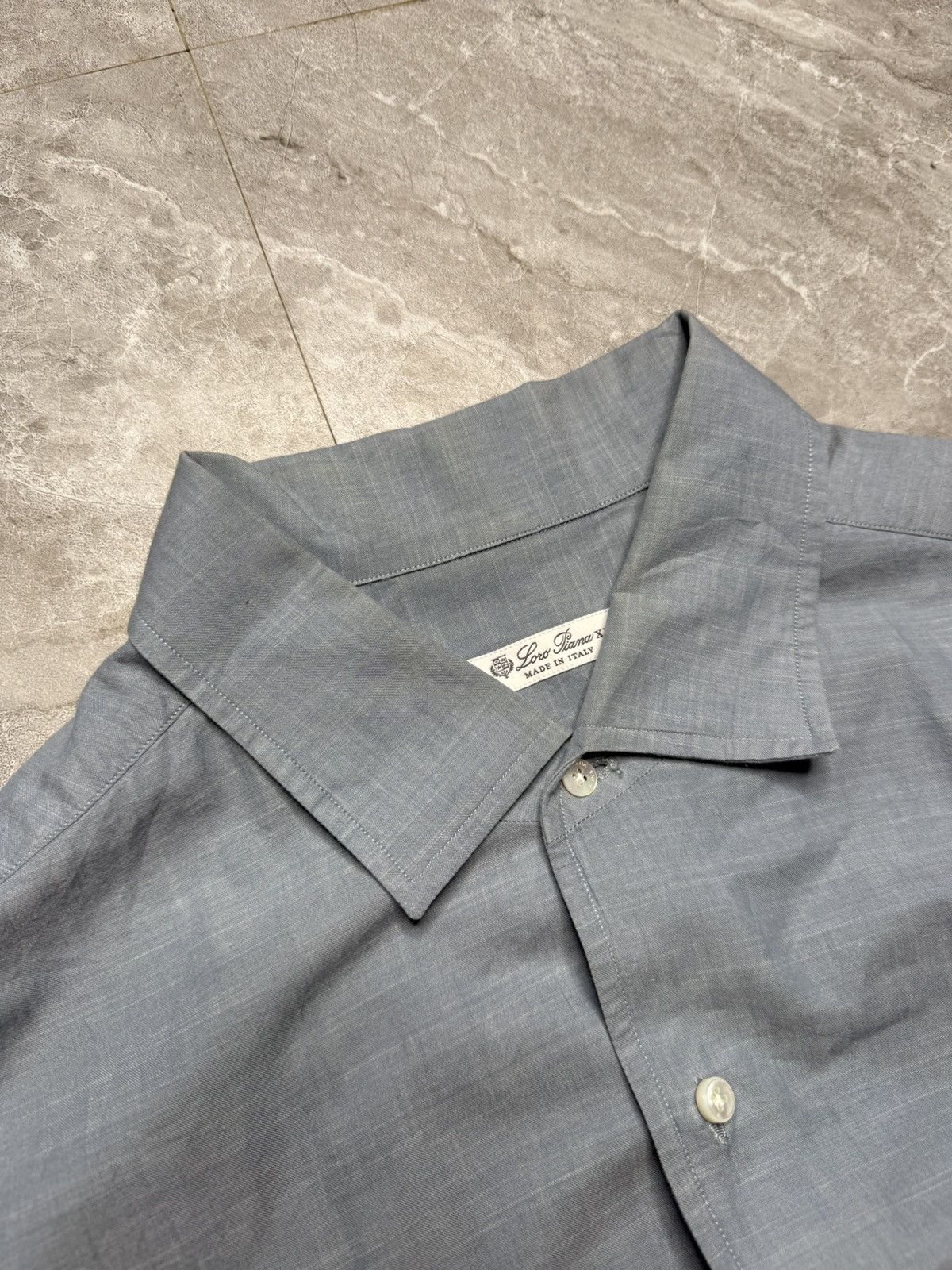 Loro Piana Loro Piana Andre Pad Cotton-Cashmere Blend Shirt Size US XXL / EU 58 / 5 - 9 Thumbnail