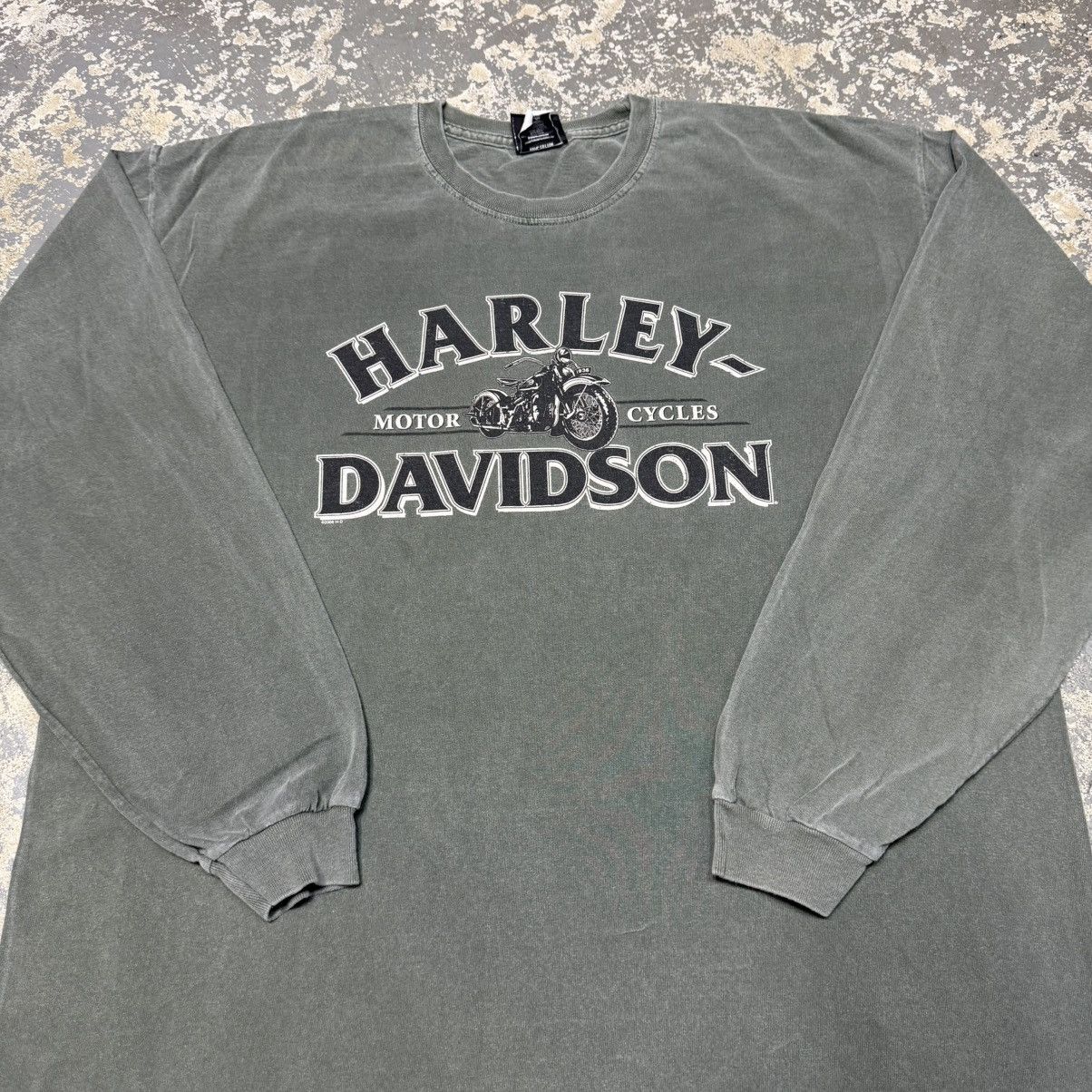Vintage Vintage Harley Davidson Long Sleeve Green Pikeville Kentuck Size US XL / EU 56 / 4 - 12 Thumbnail