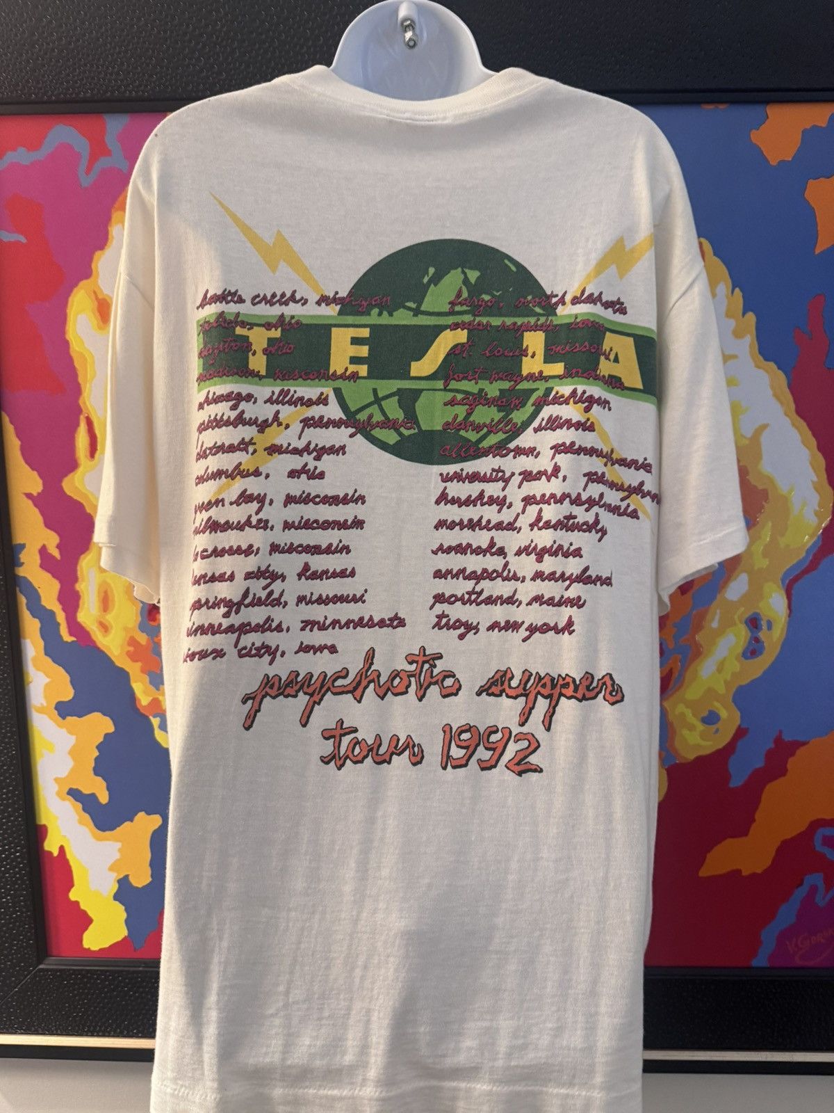 Vintage Vintage Tesla Rock Shirt Size US XL / EU 56 / 4 - 4 Thumbnail