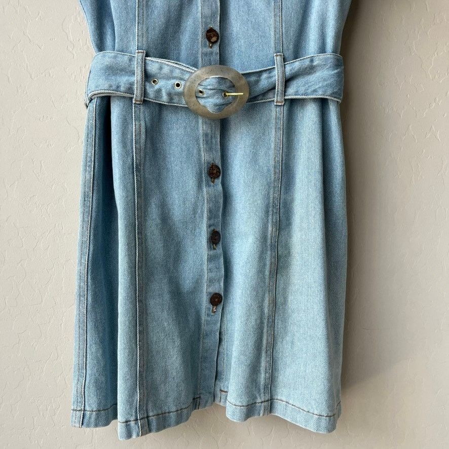 Nanushka Nanushka Dress Denim Short Sleeve 80s Wash Blue Belted M Size M / US 6-8 / IT 42-44 - 5 Thumbnail