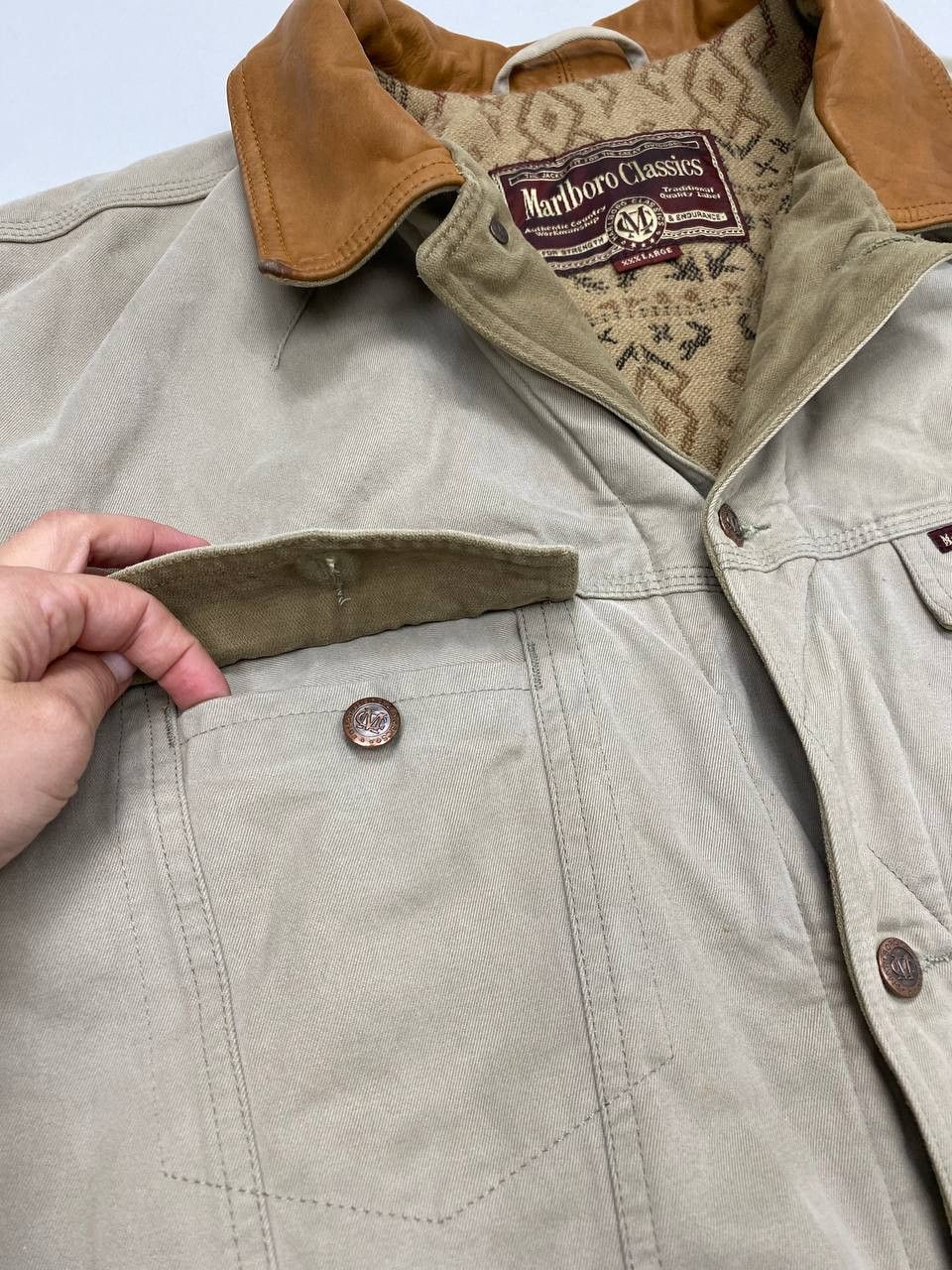 Marlboro Marlboro Classics Beige XXXL Vintage Canvas Jacket 90s Italy Size US XXL / EU 58 / 5 - 7 Thumbnail