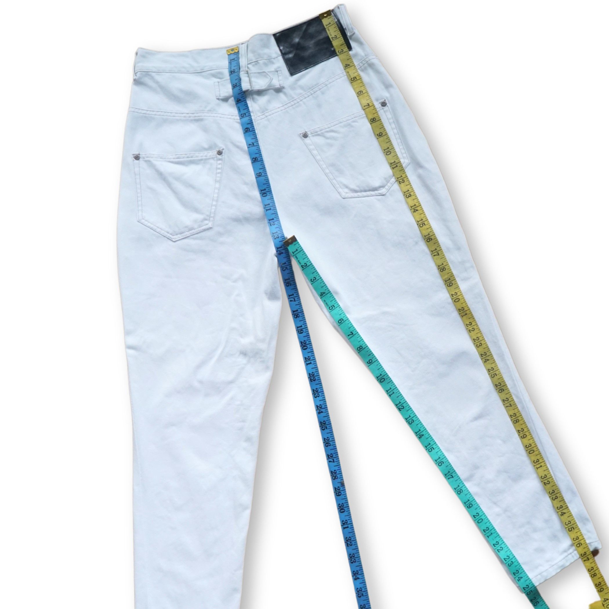 Japanese Brand AND IT_ High Waist Button-fly White Soft Denim Size 26" / US 2 / IT 38 - 11 Thumbnail