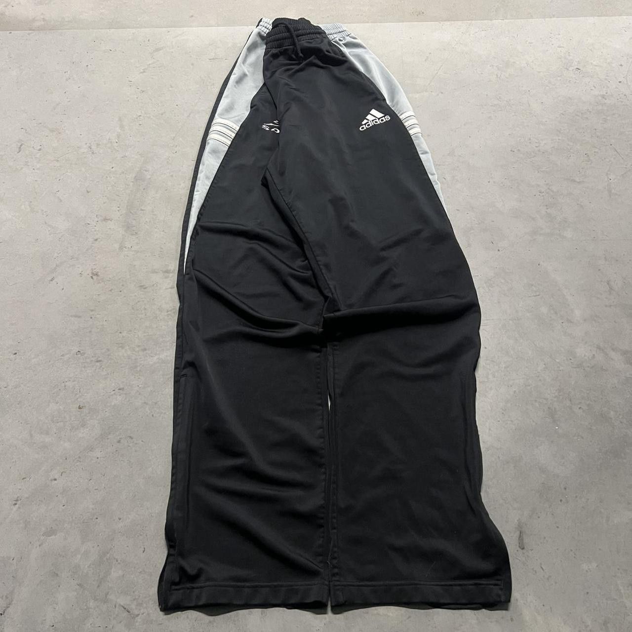 Adidas × Vintage Vintage Y2K Adidas Black Storm Soccer Striped Trackpants! Size US 34 / EU 50 - 2 Thumbnail