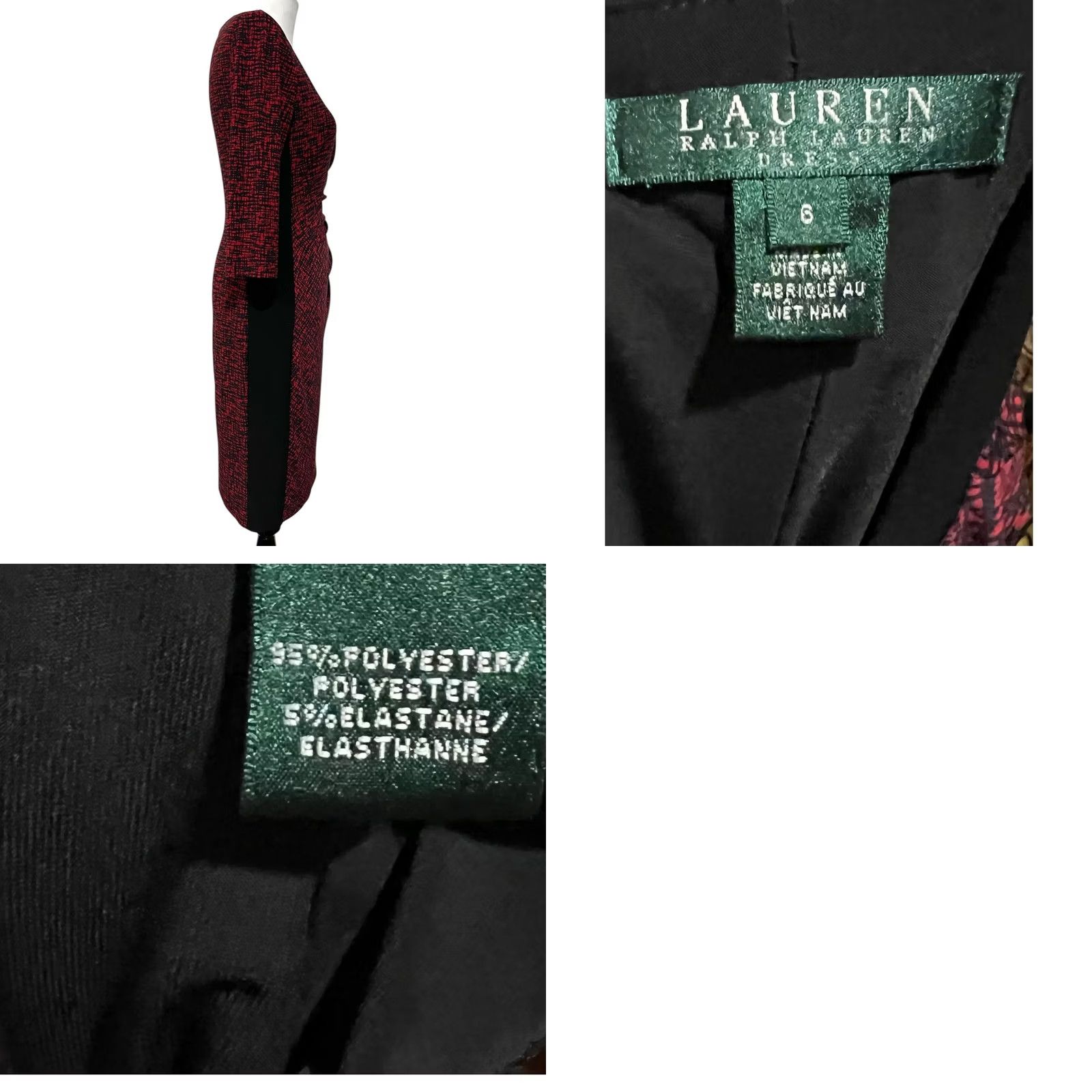 Ralph Lauren Lauren Ralph Lauren Dress Knit Jersey Ruched Sheath 3/4 Sleeve Women 6 Red Black Knit Jersey Dress Ruth Sheath Red Black 6 Women Penned Size M / US 6-8 / IT 42-44 - 8 Thumbnail