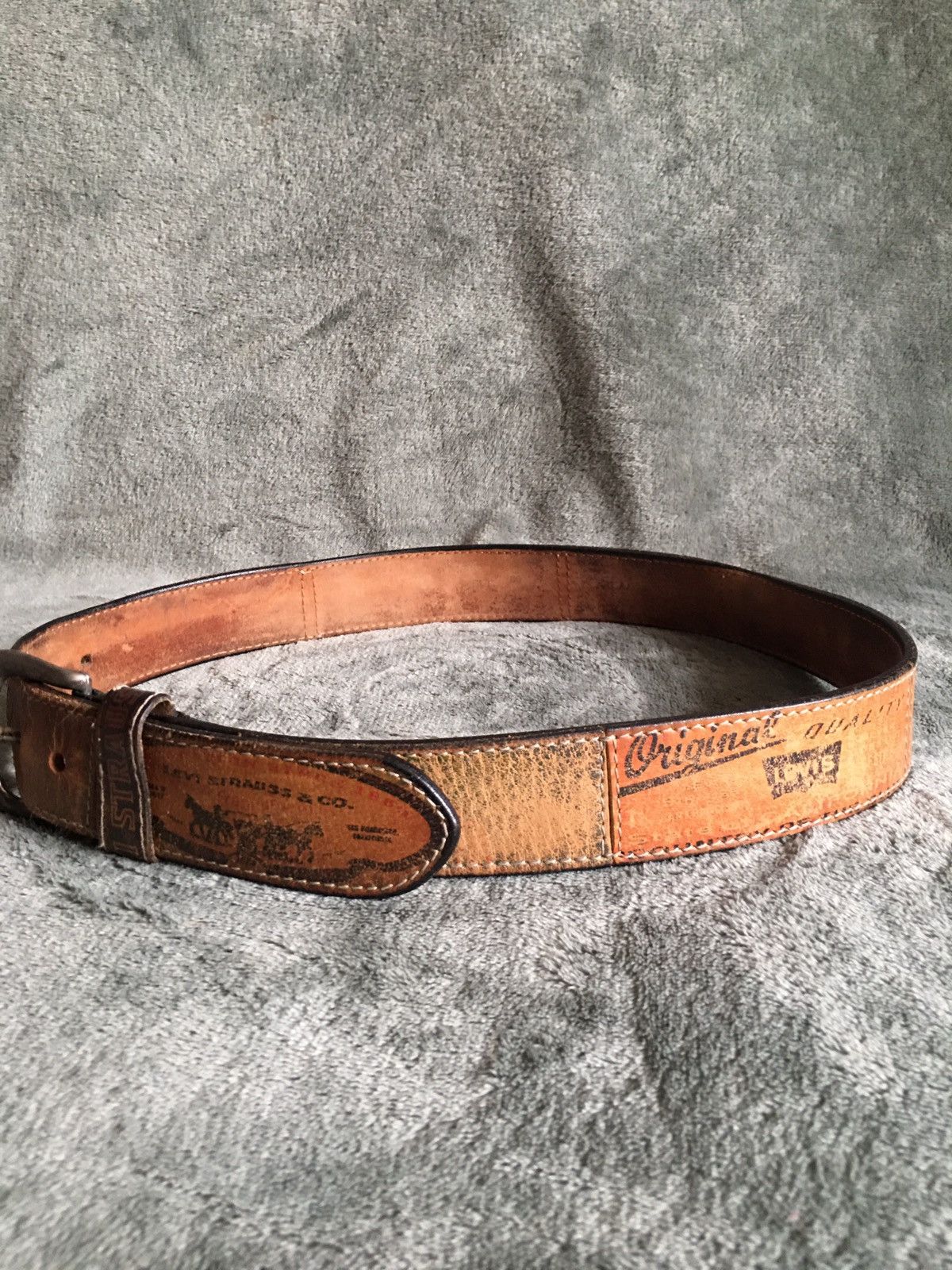 Levi's × Vintage LEVI’S Vintage Rare Leather Belt Size 85 cm 34 in Size 34 - 8 Thumbnail