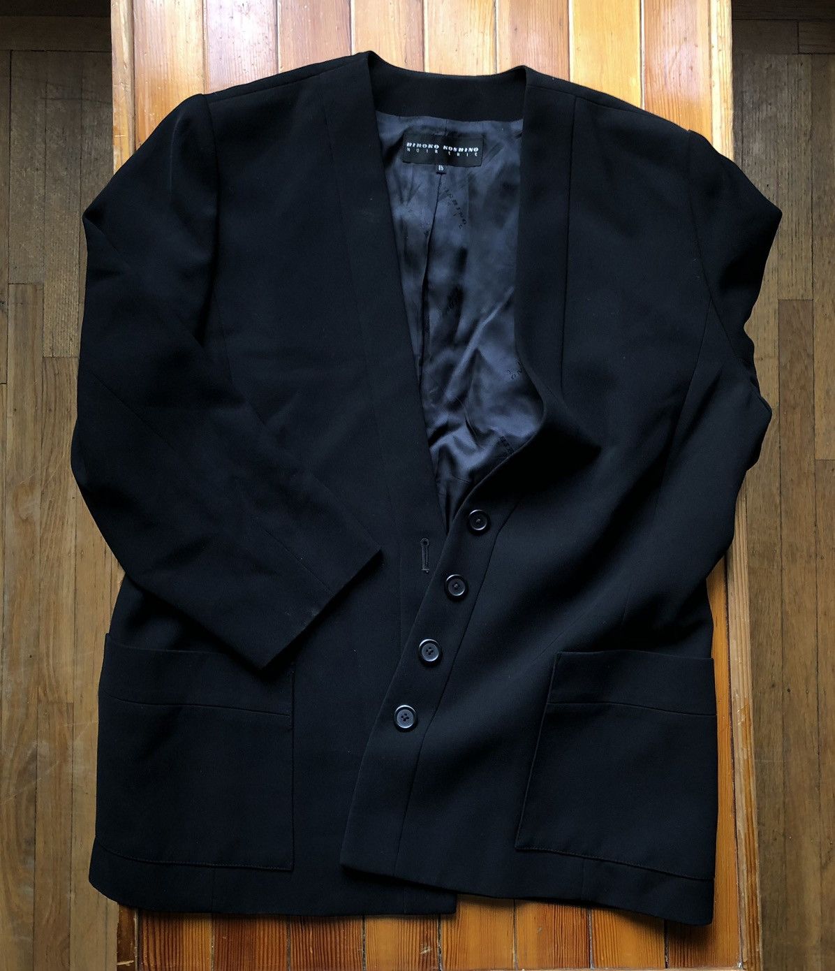 image of Hiroko Koshino Homme Hiroko Koshino Noir Chic Vintage Kimono Style Chore Jacket in Black (Size Medi