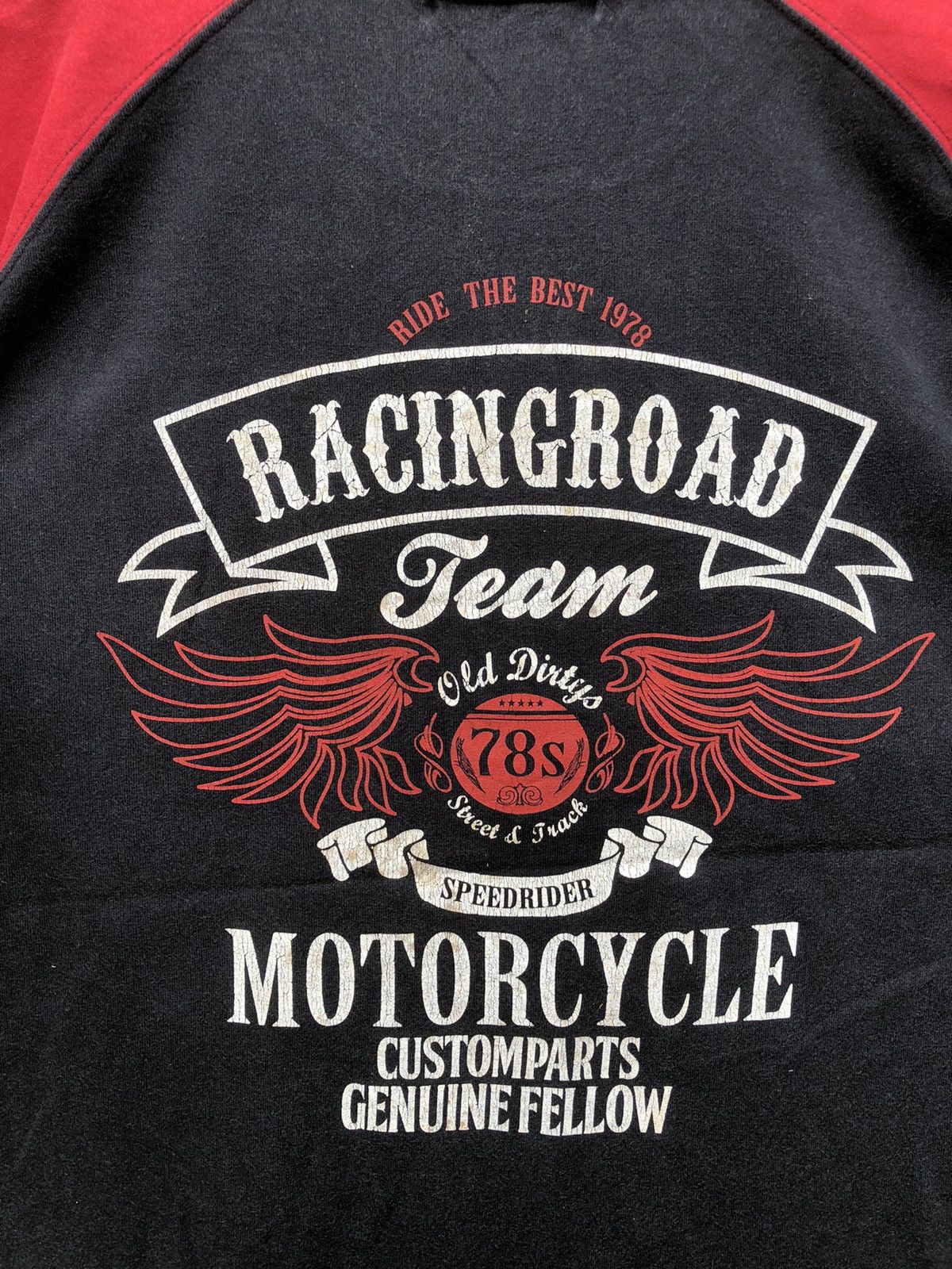 Harley Davidson × Japanese Brand × Vintage Vintage Thruxton Racingroad Motorcycle Team Old Dirty Tee Size US L / EU 52-54 / 3 - 5 Thumbnail