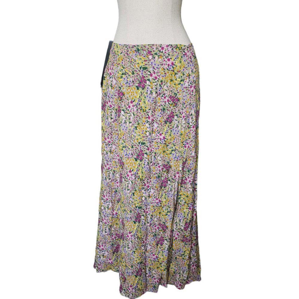 Designer CT335 Philosophy Floral Maxi Skirt with Split L Size 36" / US 14 / IT 50 - 1 Thumbnail