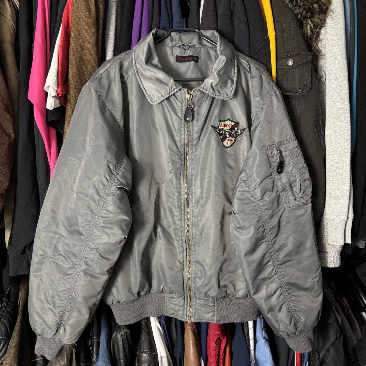 Japanese Brand × Vintage Vintage Silver Boxy Bomber Jacket Baggy Japan Flyers M1 Size US M / EU 48-50 / 2 - 2 Thumbnail