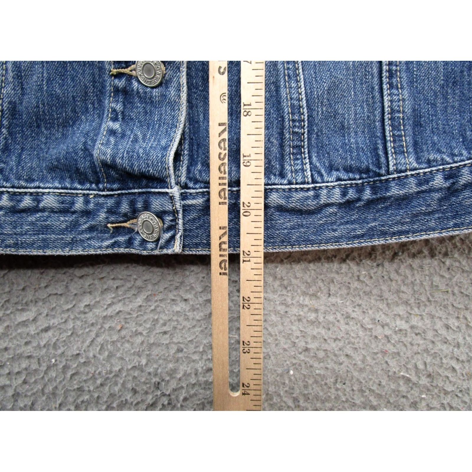 Gap VINTAGE Gap Factory Outlet Denim Jacket Women's S Size Blue Trucker Button 100% Cotton Short Sleeve Style: Size 28" / US 6 / IT 42 - 5 Thumbnail
