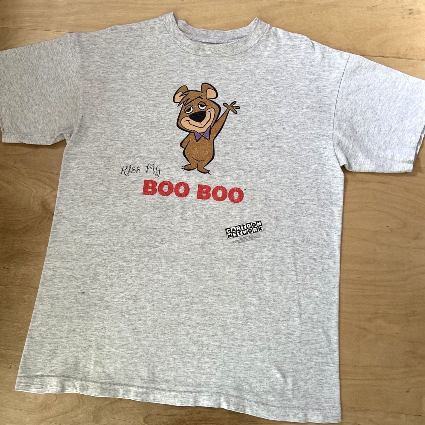 Vintage Vintage Yogi Bear Kiss My Boo Boo Shirt Large Gray 90s Stanley Desantis Cartoon Tee Mens L Gray Boo Yogi Bear 90s Art Classic USA Shirt Size US L / EU 52-54 / 3 - 8 Thumbnail