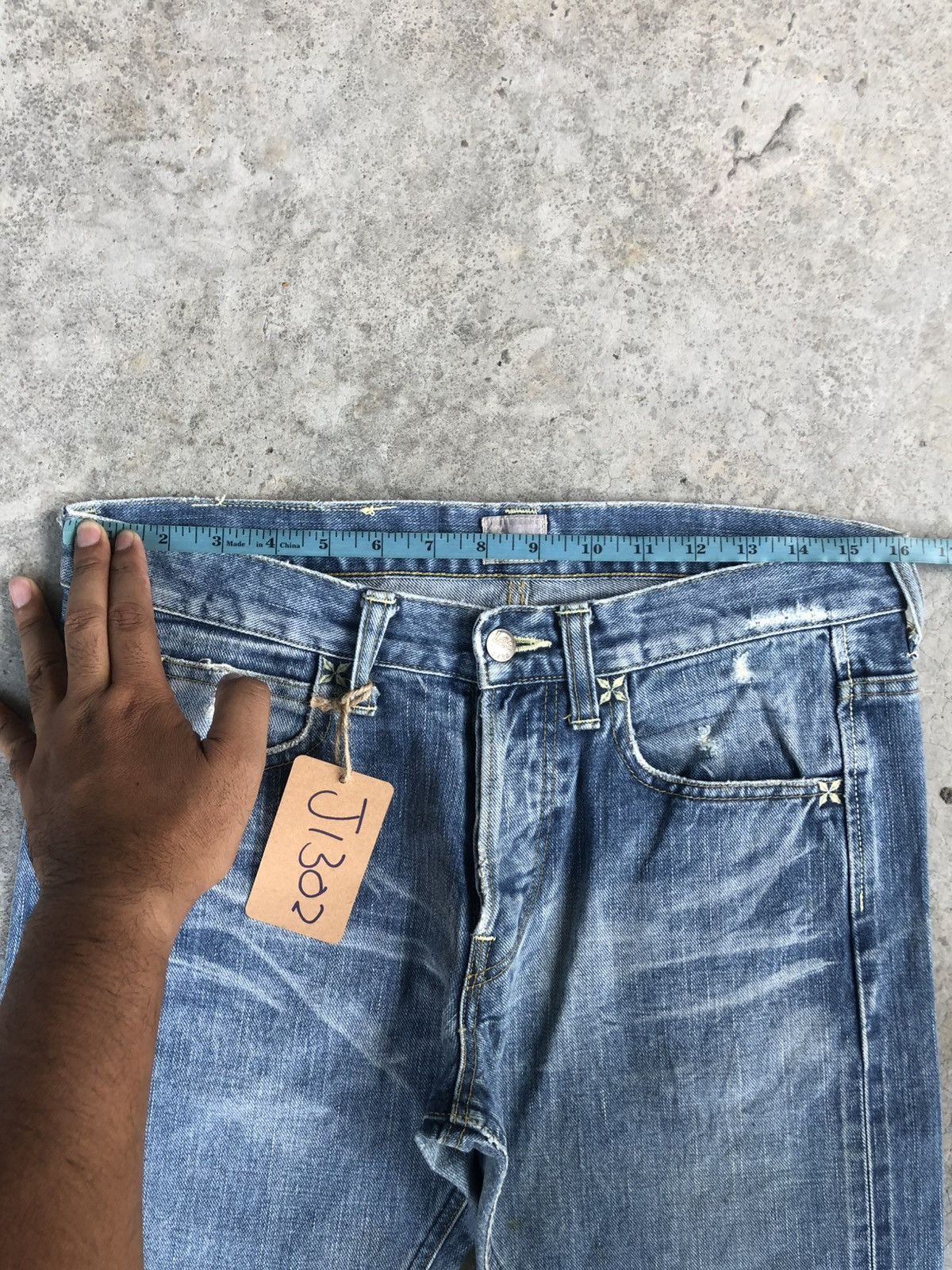 If Six Was Nine Japanese Lee Flared Jeans Distressed Jeans Size US 32 / EU 48 - 22 Thumbnail