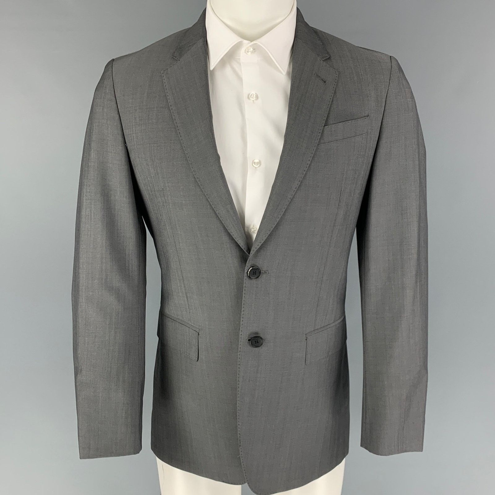 The Byard Size 36 Grey Wool Mohair Notch Lapel Sport Coat