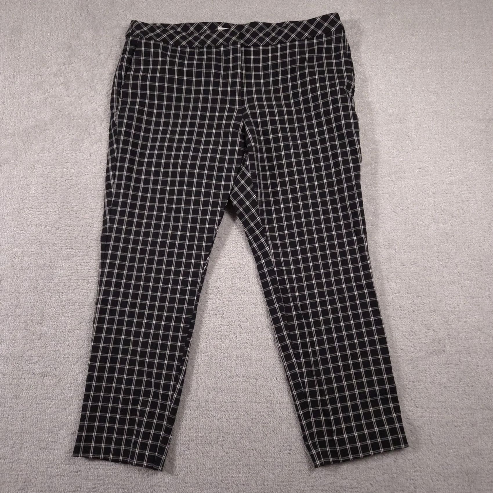 J. Jill J. Jill Pants Womens 14 Black White Plaid Premium Bi-Stretch Ankle Slim Pull On Size 36" / US 14 / IT 50 - 2 Thumbnail