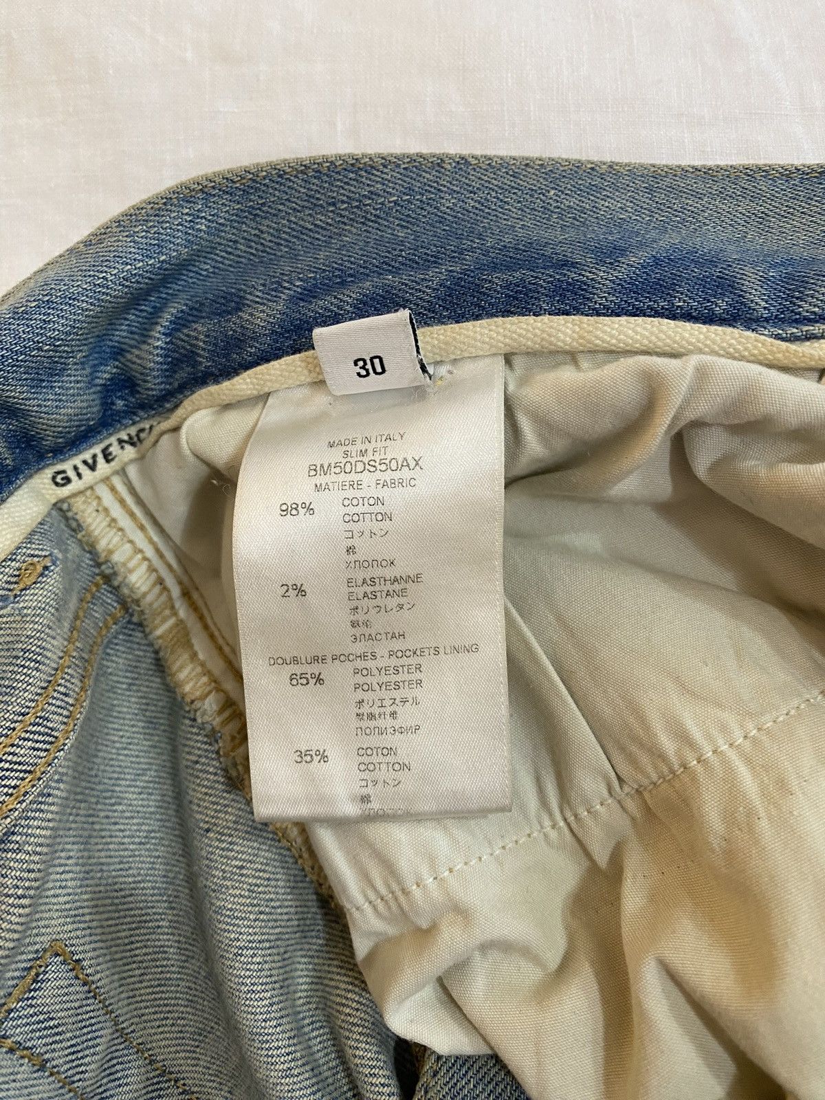 Givenchy Slim Faded Wash Jeans Size US 30 / EU 46 - 6 Thumbnail