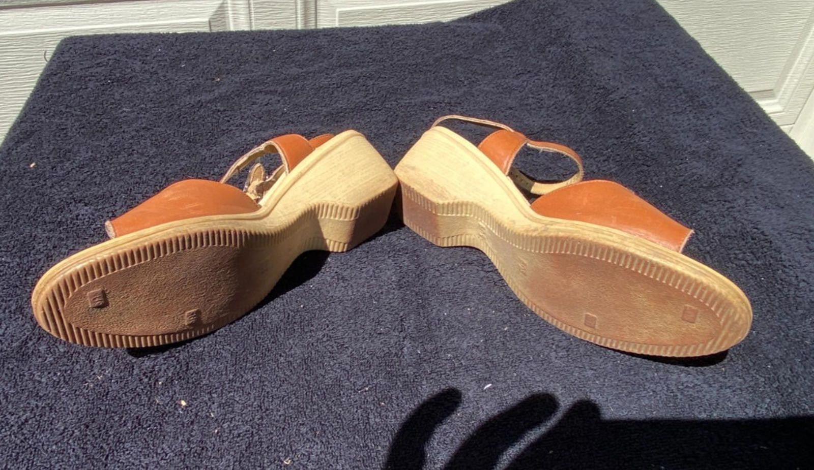 Sasquatchfabrix SAS Women’s Size 8.5N Brown Leather Ankle Strap Sandals-S604 Size US 8.5 / IT 38.5 - 3 Thumbnail